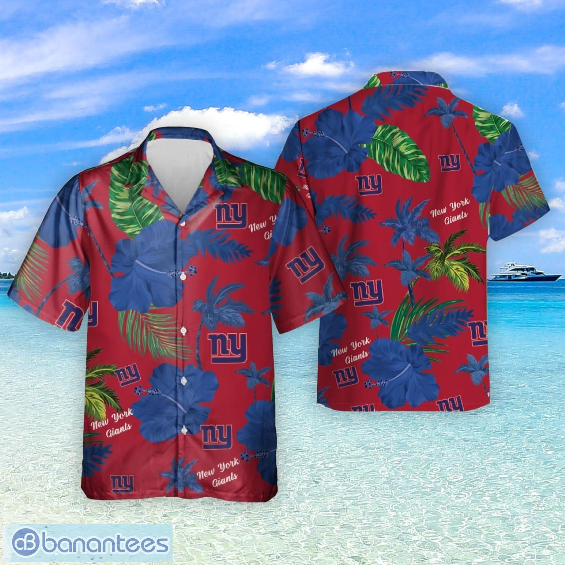 Nfl New York Giants Summer Button Up Summer Hawaiian Shirt And Shorts -  Banantees