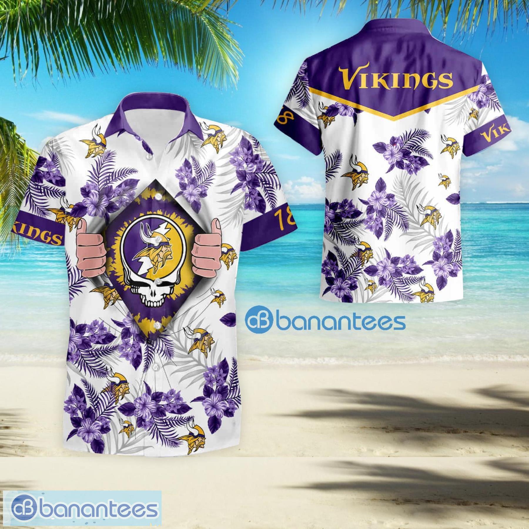 Personalized Minnesota Vikings Grateful Dead Hawaiian Shirt - Listentee