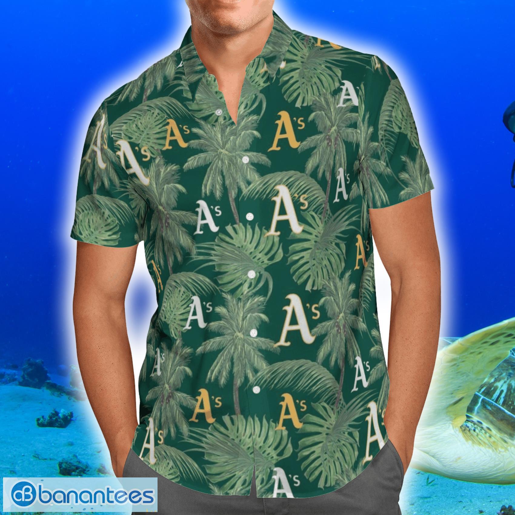 Oakland Athletics Tropical AOP Hawaiian Shirt And Beach Short - Banantees