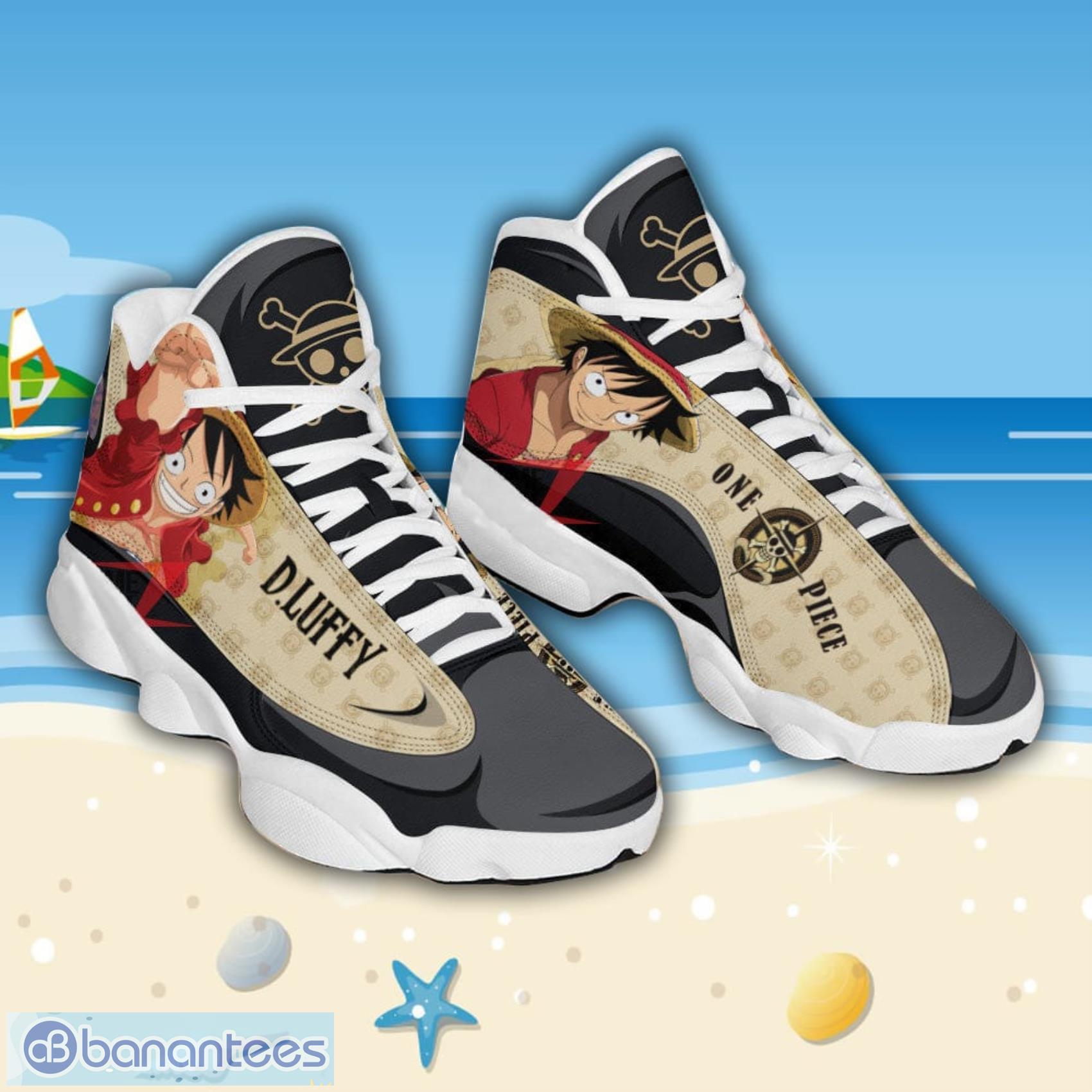 one piece logo luffy aj13 sneakers anime air jordan 13 shoes 1 image One Piece Logo Luffy AJ13 Sneakers Anime Air Jordan 13 Shoes Product Photo 2