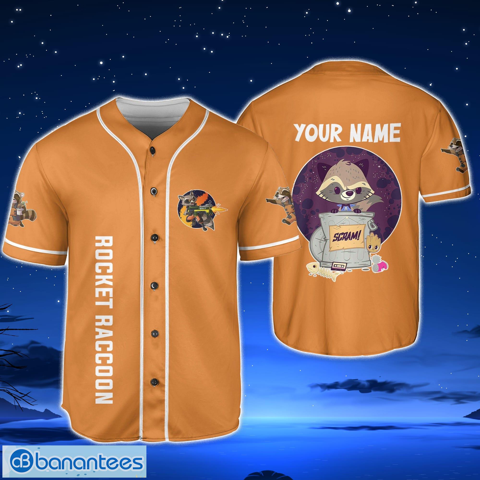 Rocket Raccoon Cute Funny Custom Name Baseball Jersey Shirt Cute Gifts For  Fans Disney - Banantees