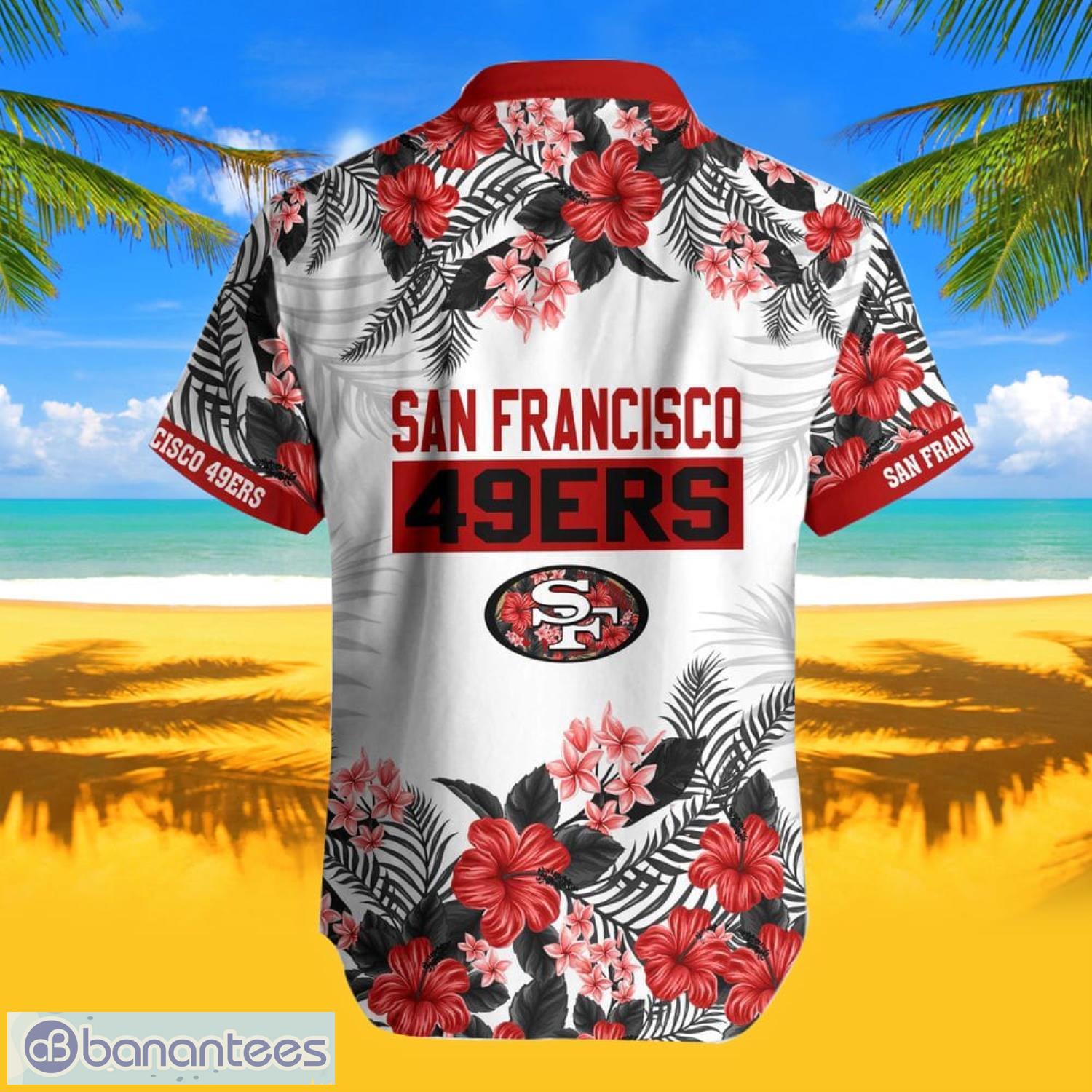 San Francisco 49ers Hawaiian Shirt Outfits Mens Button Down Tops Beach  Shorts