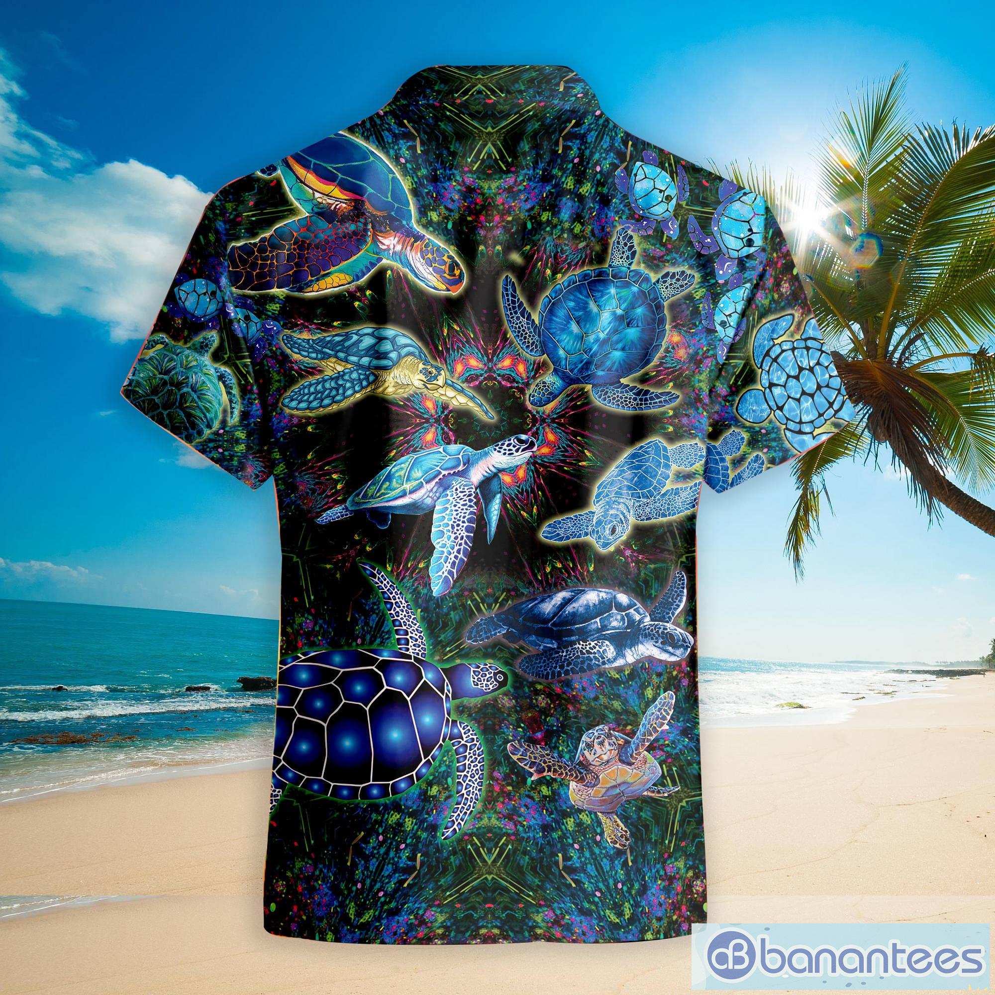 Men's Hawaiian Shirt, Palm Trees and Waves