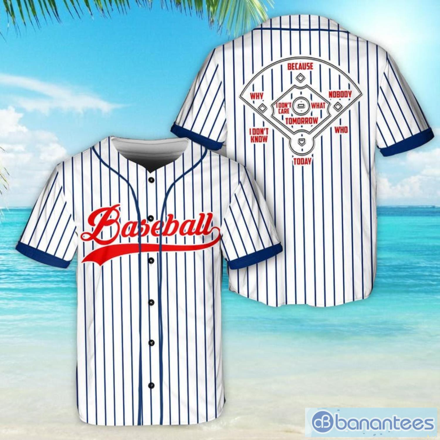 Pinstripe Baseball Jersey(Sky Blue)