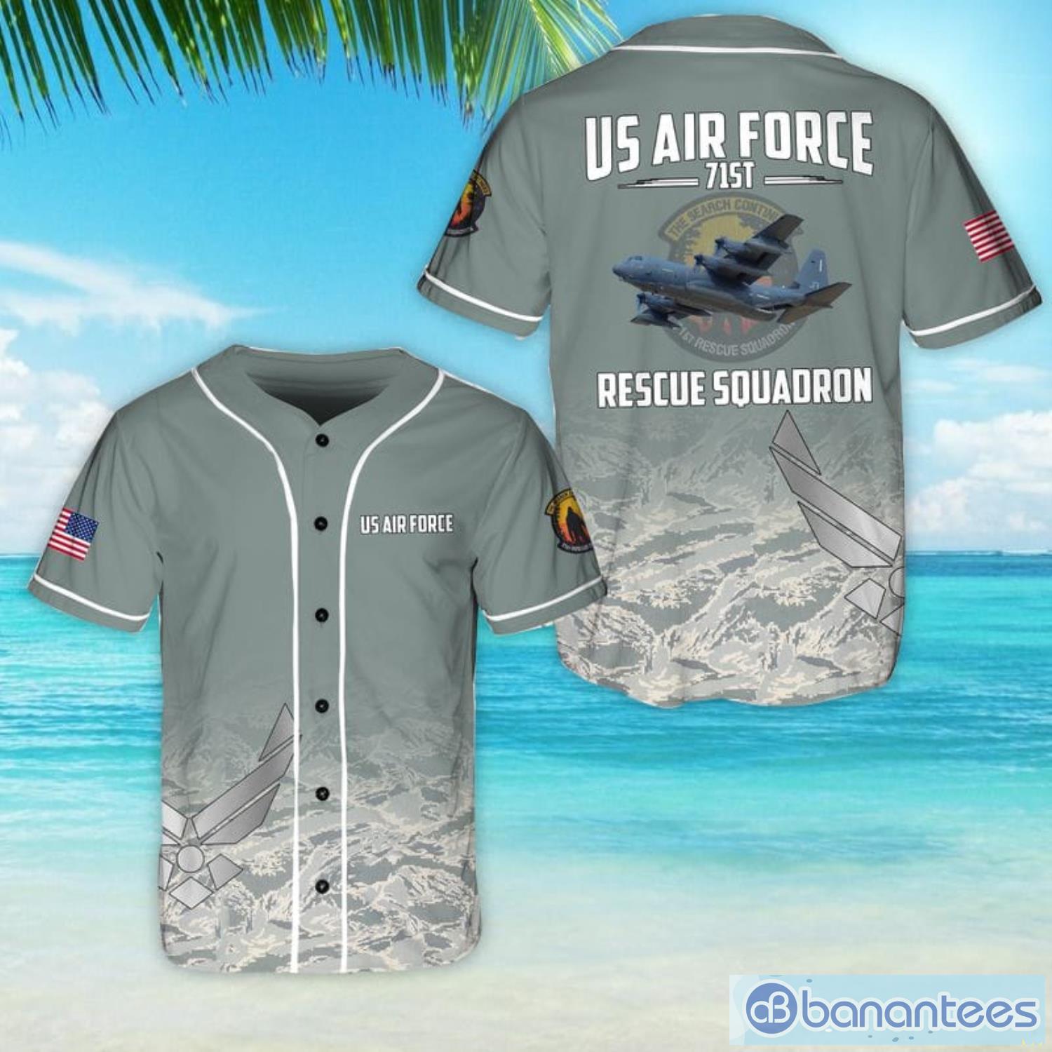 Custom Name Rank US Air Force Camo Baseball Jersey Shirt