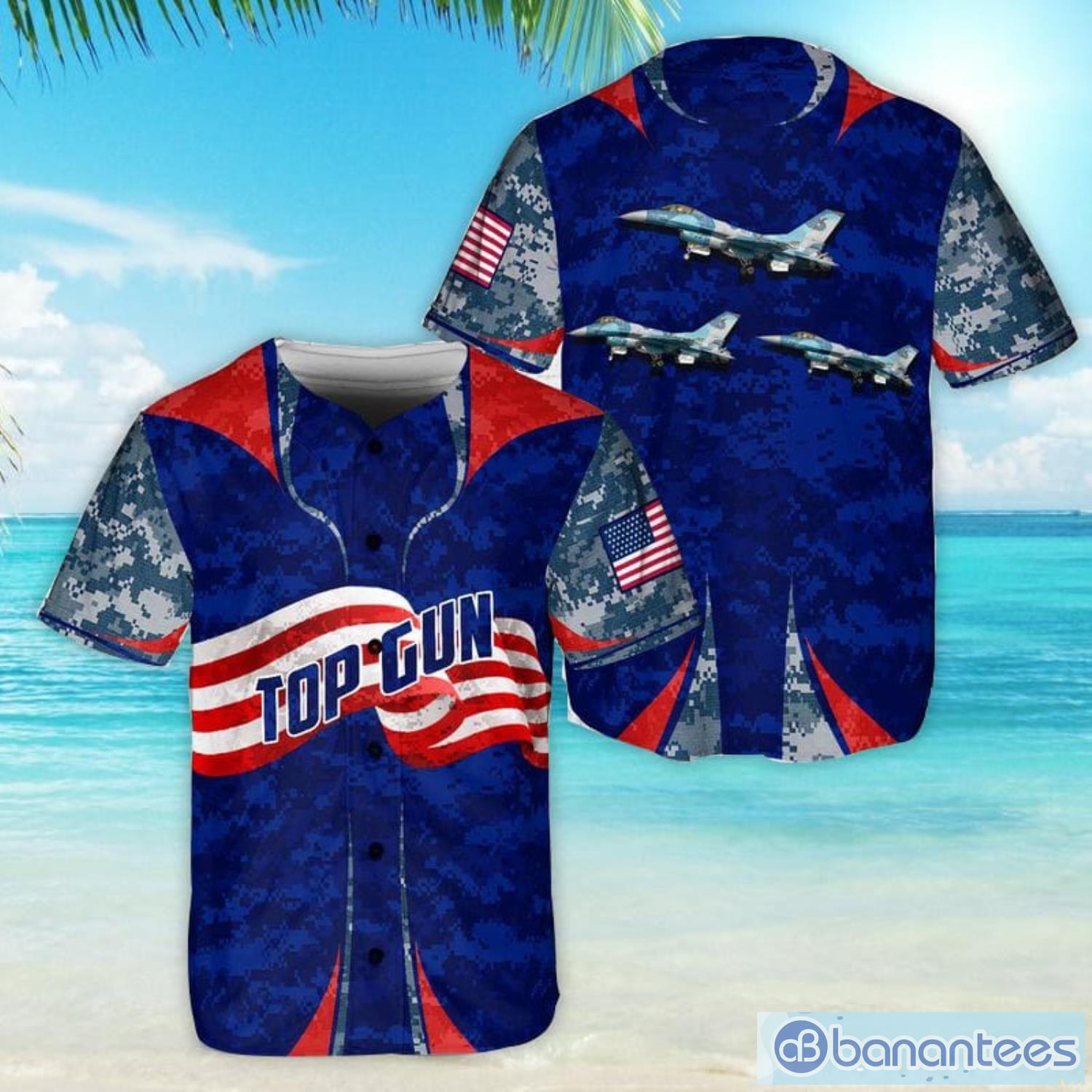 US Navy Top Gun F-16N Baseball Jersey Shirt For Men And Women - Banantees