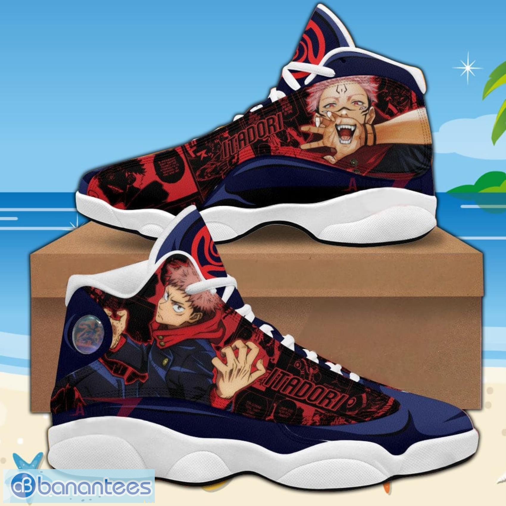 Yuji Itadori X Sukuna AJ13 Jujutsu Kaisen Anime Air Jordan 13 Shoes ...