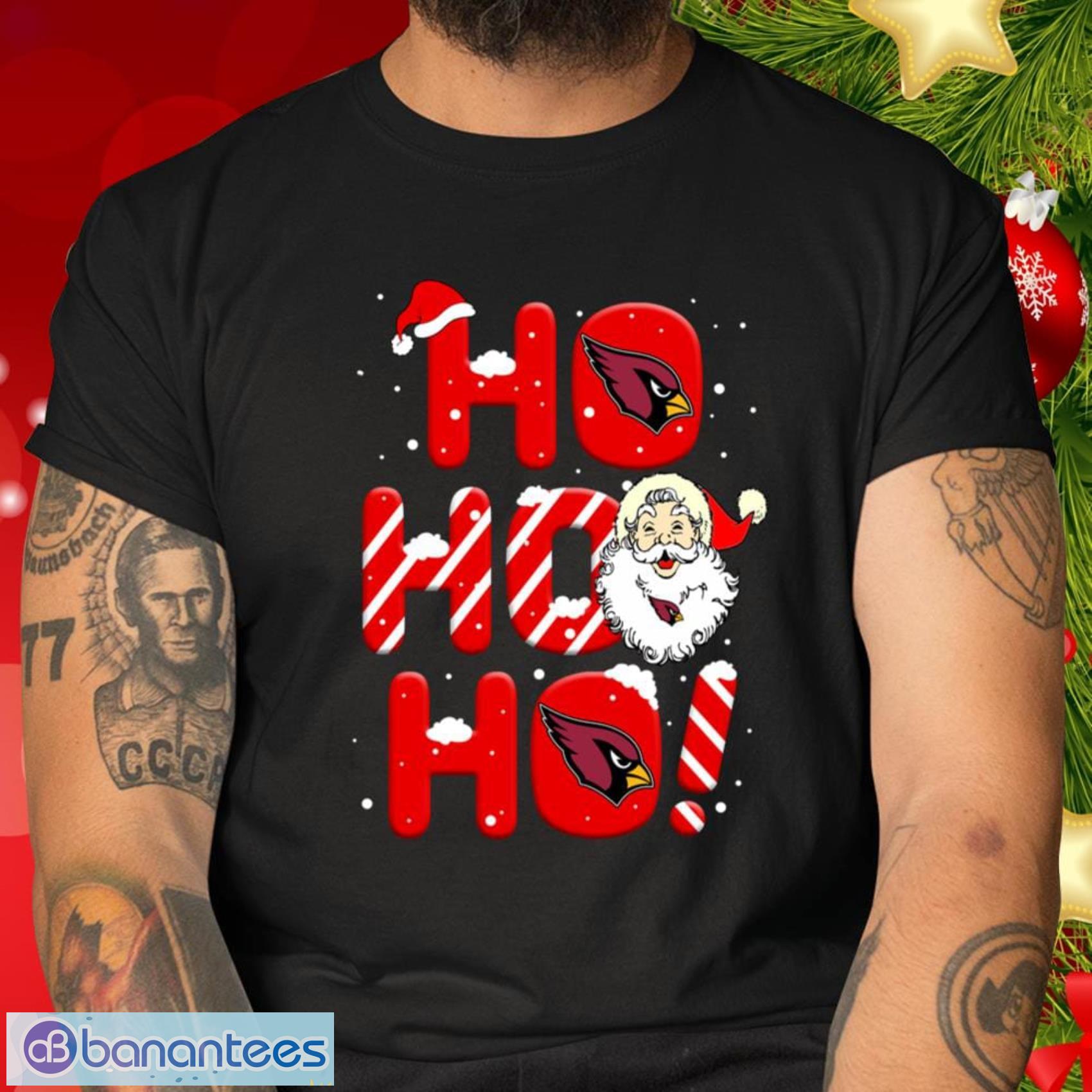 Arizona Cardinals NFL Football Gift Fr Fans Ho Ho Ho Santa Claus Merry Christmas Shirt T Shirt - Arizona Cardinals NFL Football Ho Ho Ho Santa Claus Merry Christmas Shirt T Shirt_1