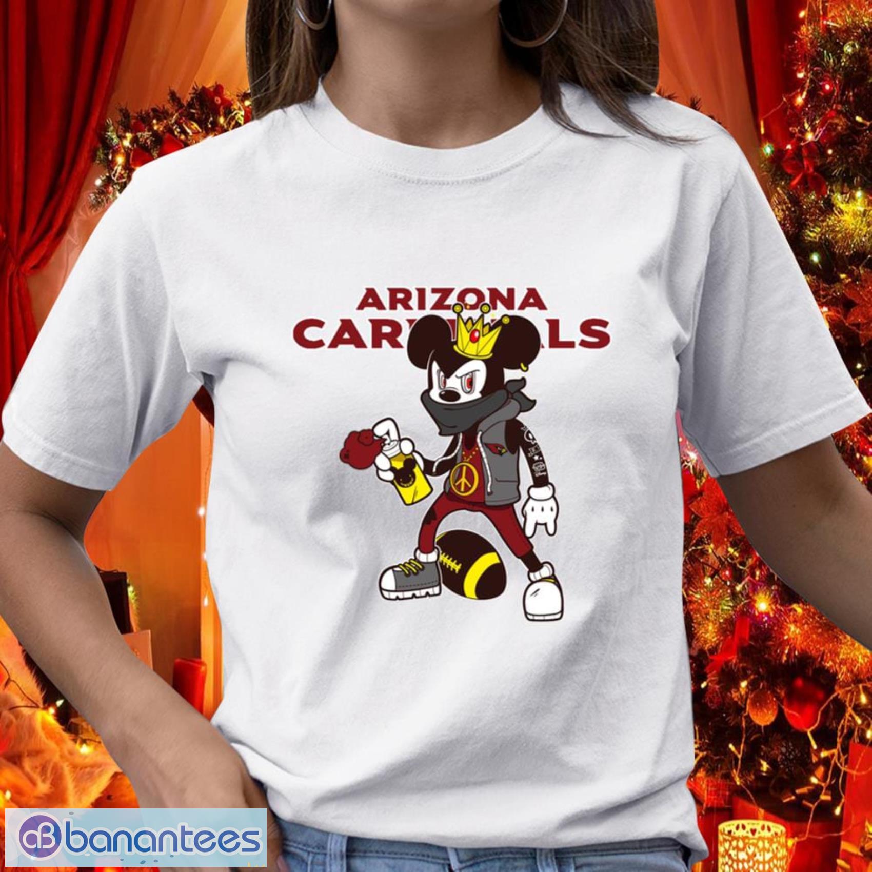 Arizona Cardinals NFL Football Gift Fr Fans Mickey Peace Sign Sports T Shirt - Arizona Cardinals NFL Football Mickey Peace Sign Sports T Shirt_1