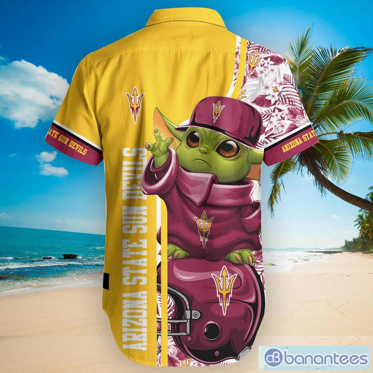 Arizona State Sun Devils NCAA Baby Yoda Tiki Flower Hawaiian Shirt -  Freedomdesign