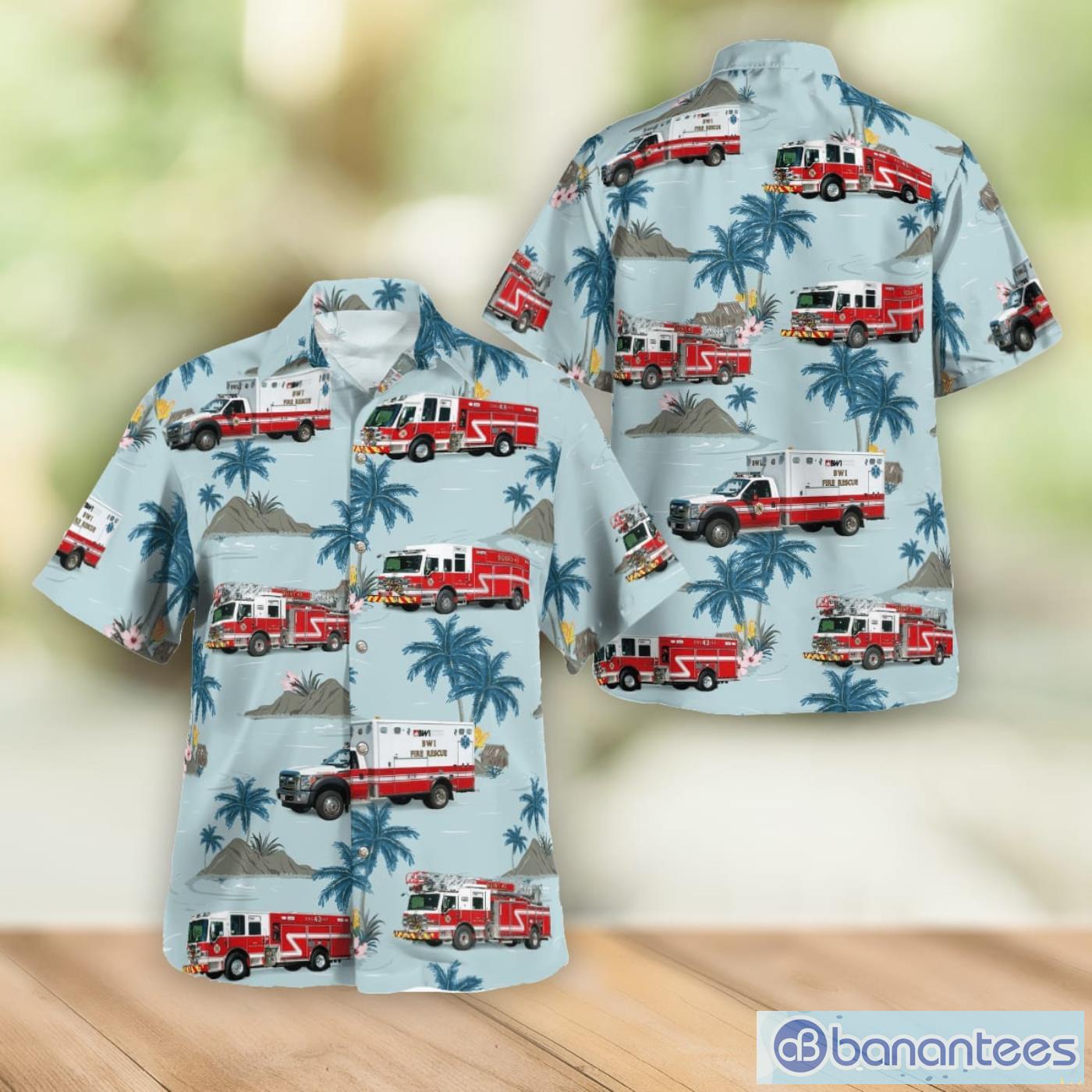Baltimore Maryland BWI Airport Fire & Rescue Department Station 43 Men And Women Summer Gift Hawaiian Shirt Product Photo 1
