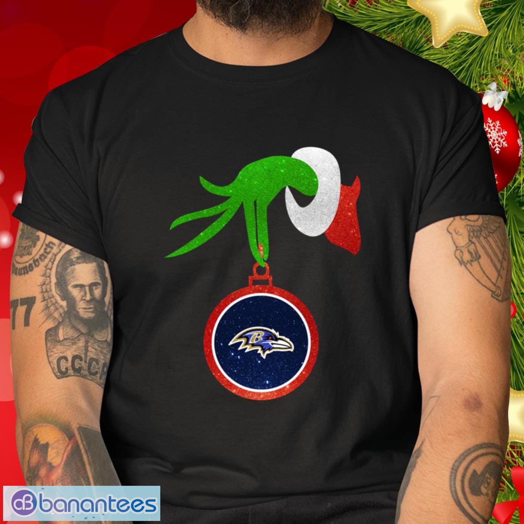 Baltimore Ravens Grinch Merry Christmas NFL Football Gift Fr Fans T Shirt - Baltimore Ravens Grinch Merry Christmas NFL Football T Shirt_1