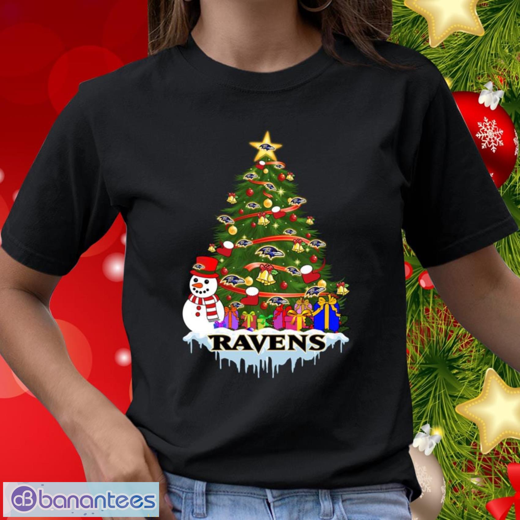 Baltimore Ravens Merry Christmas NFL Football Gift Fr Fans Sports T Shirt -  Banantees