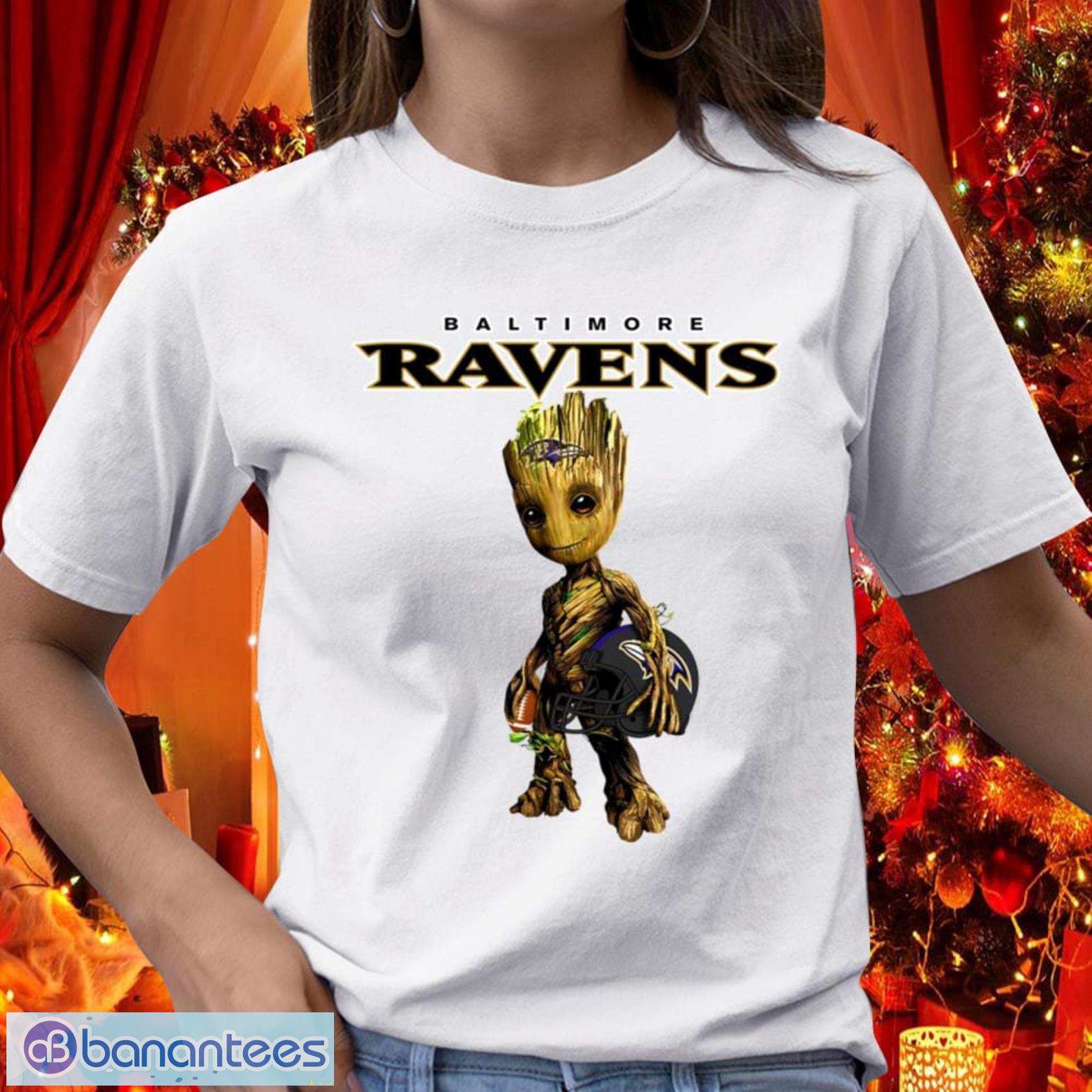 Baltimore Ravens NFL Football Gift Fr Fans Groot Marvel Guardians Of The Galaxy T Shirt - Baltimore Ravens NFL Football Groot Marvel Guardians Of The Galaxy T Shirt_1