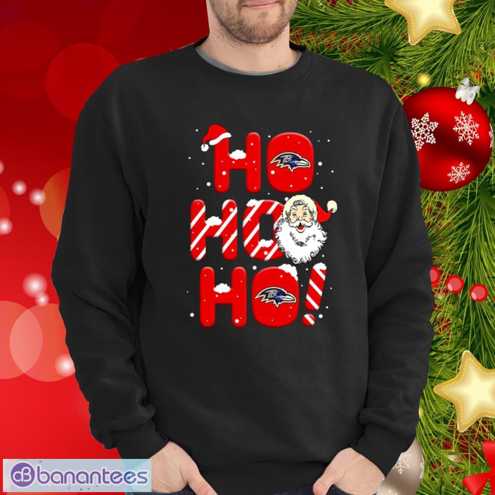 Baltimore Ravens NFL Football Gift Fr Fans Ho Ho Ho Santa Claus Merry  Christmas Shirt T Shirt - Banantees