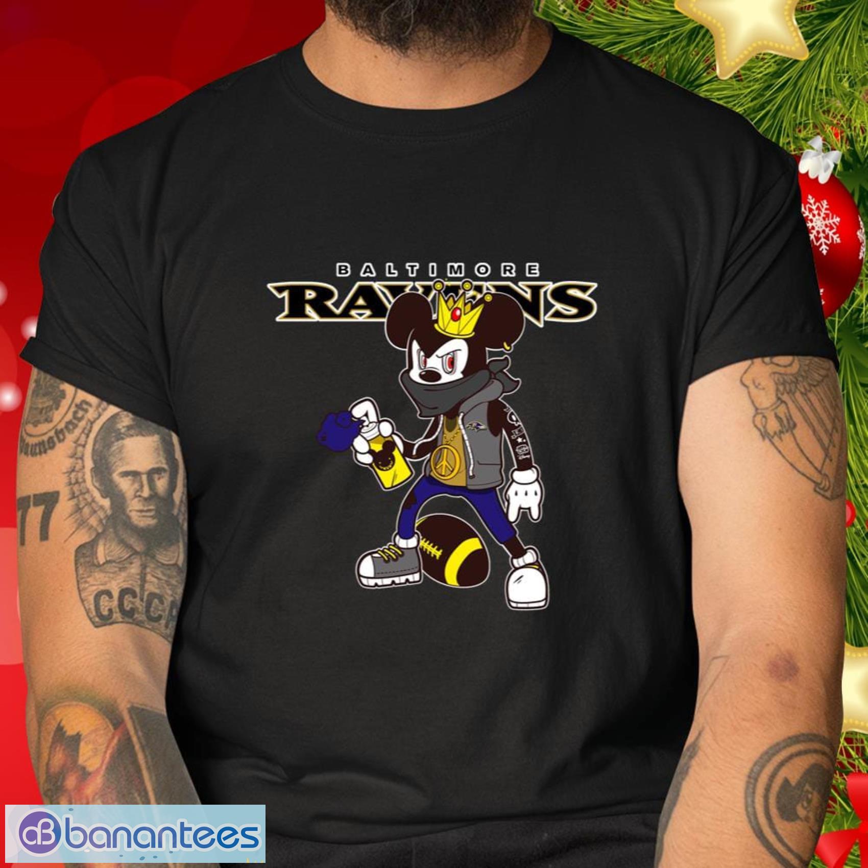 Baltimore Ravens NFL Football Gift Fr Fans Mickey Peace Sign Sports T Shirt - Baltimore Ravens NFL Football Mickey Peace Sign Sports T Shirt_2