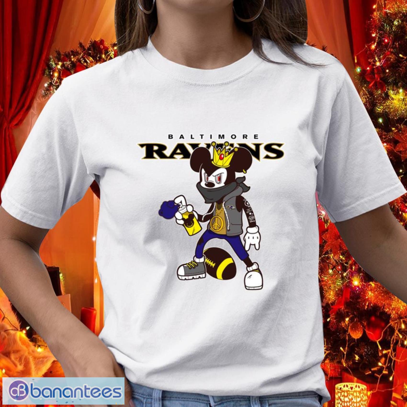 Baltimore Ravens NFL Football Gift Fr Fans Mickey Peace Sign Sports T Shirt - Baltimore Ravens NFL Football Mickey Peace Sign Sports T Shirt_1