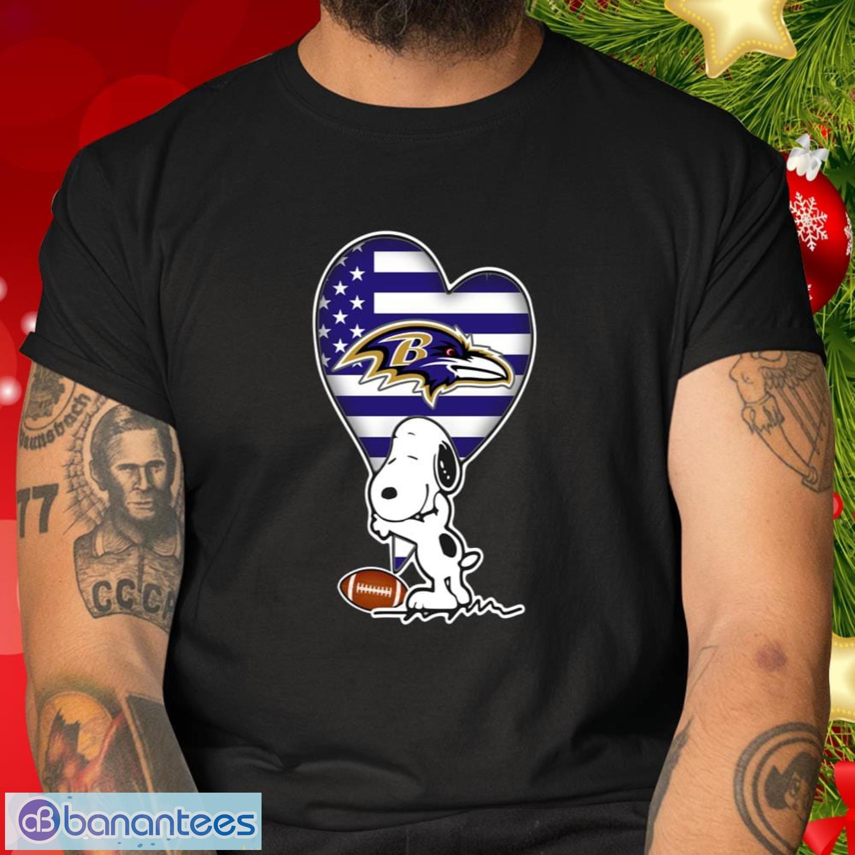 Baltimore Ravens NFL Football Gift Fr Fans The Peanuts Movie Adorable Snoopy T Shirt - Baltimore Ravens NFL Football The Peanuts Movie Adorable Snoopy T Shirt_2