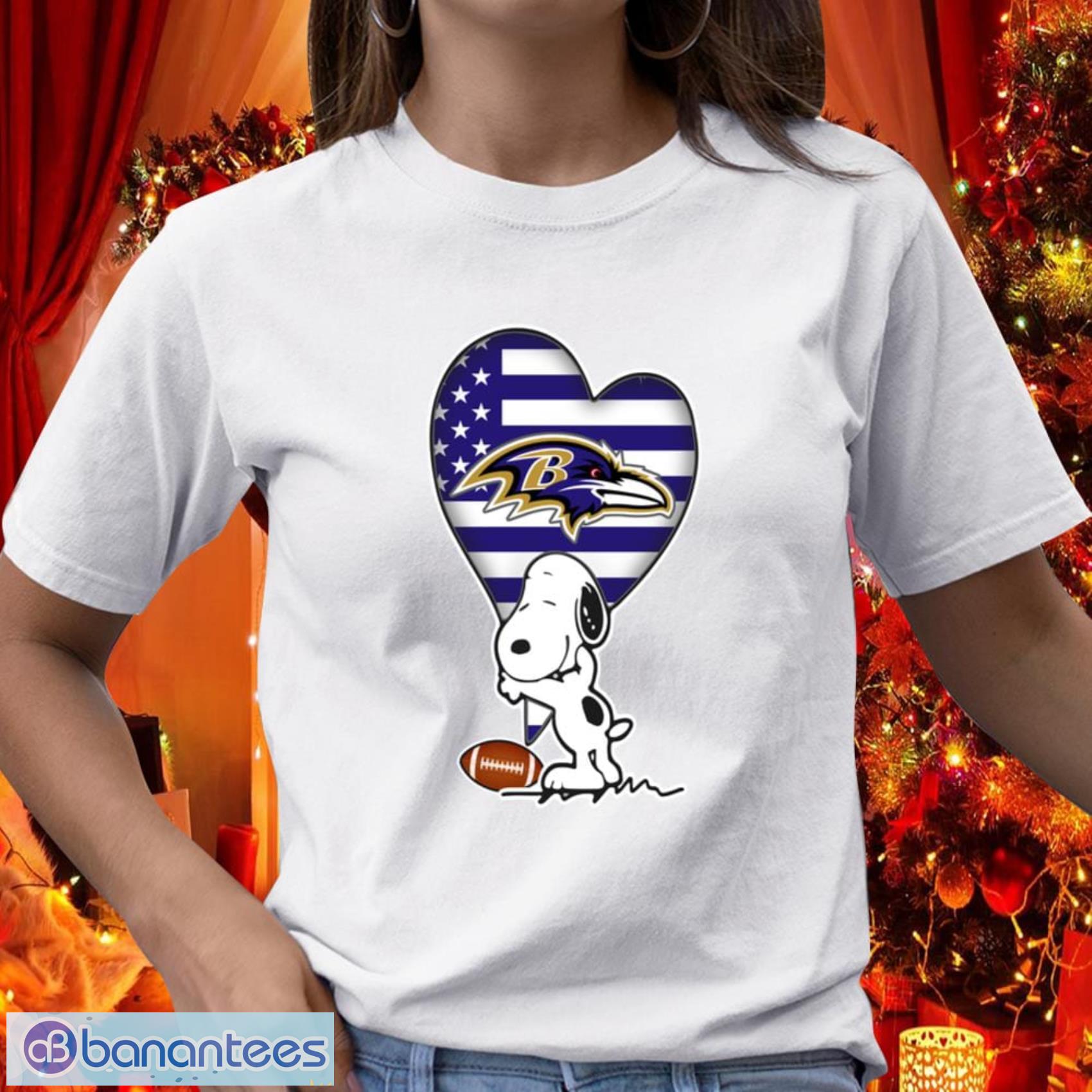 Baltimore Ravens NFL Football Gift Fr Fans The Peanuts Movie Adorable Snoopy T Shirt - Baltimore Ravens NFL Football The Peanuts Movie Adorable Snoopy T Shirt_1