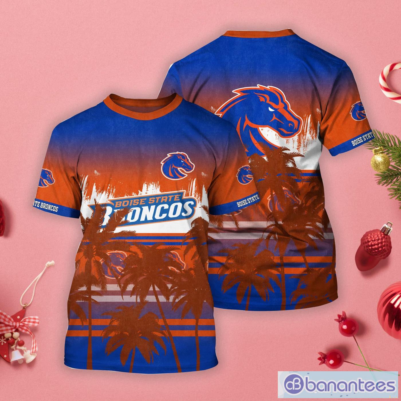 Boise State Broncos Coconut Pattern 3D T-Shirt For Fans - Banantees