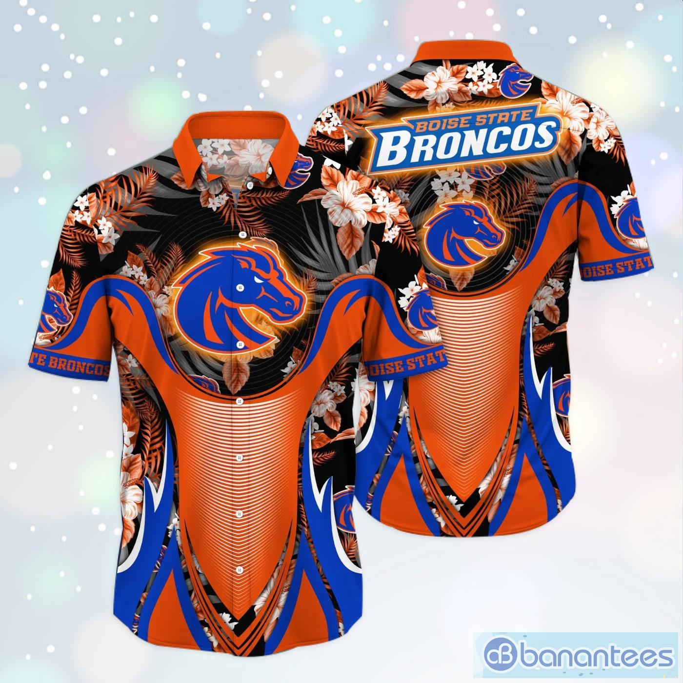 NCAA Boise State Broncos Flower Custom Button Up Hawaiian Shirt 3D