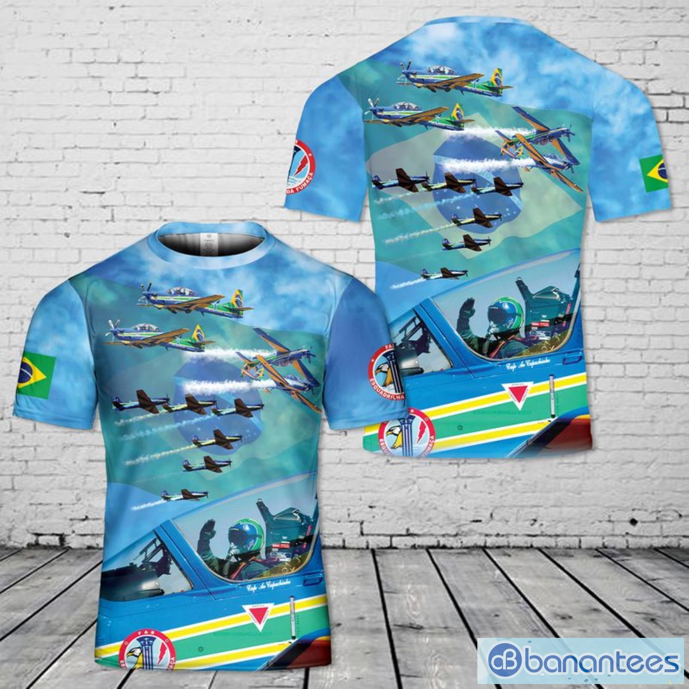 Brazilian Air Force Smoke Squadron Air Demonstration Squadron All Print 3D T-Shirt Product Photo 1