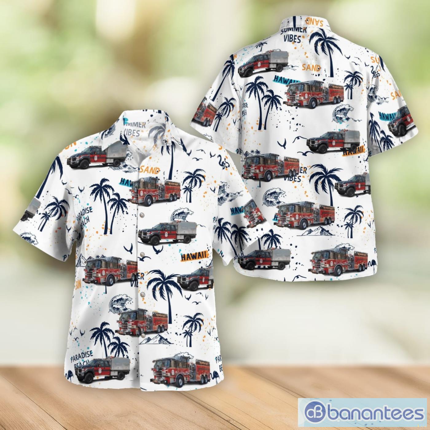 Red Tractor Palm Tree Hawaii Shirt - Banantees