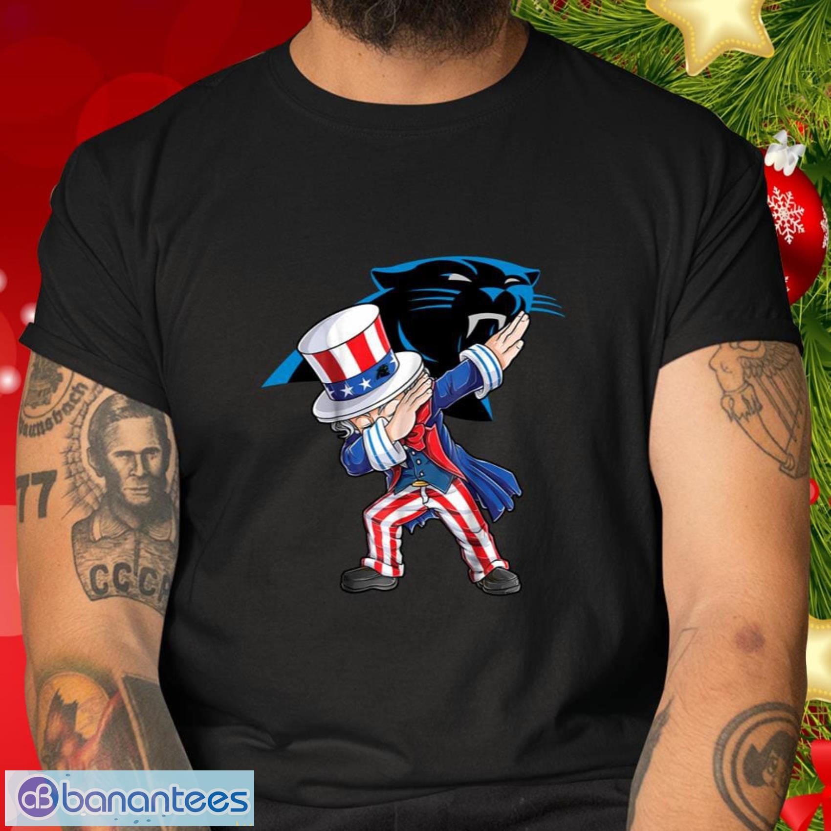 Carolina Panthers NFL Football Gift Fr Fans Dabbing Uncle Sam The Fourth of July T Shirt - Carolina Panthers NFL Football Dabbing Uncle Sam The Fourth of July T Shirt_2