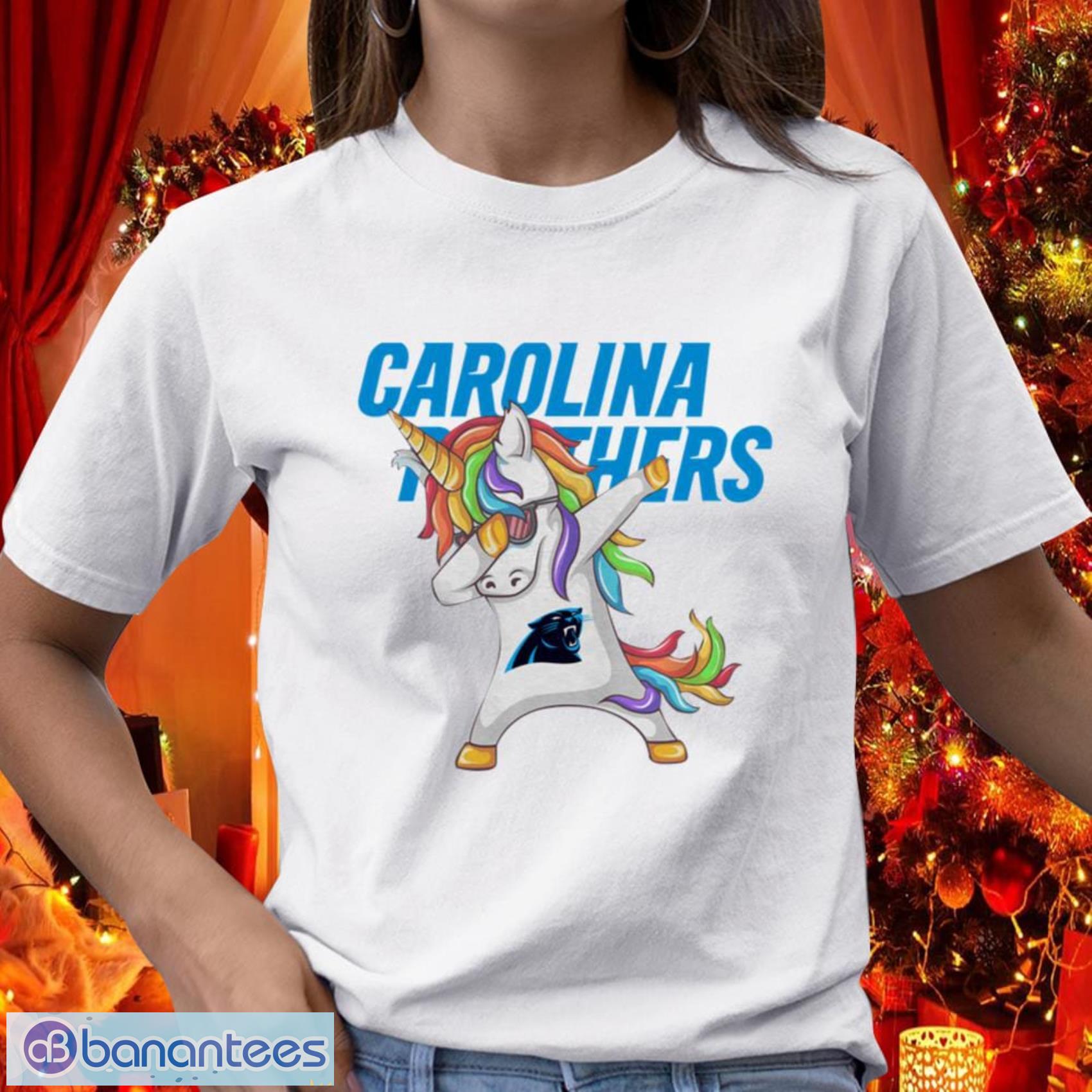 Carolina Panthers NFL Football Gift Fr Fans Funny Unicorn Dabbing Sports T Shirt - Carolina Panthers NFL Football Funny Unicorn Dabbing Sports T Shirt_1