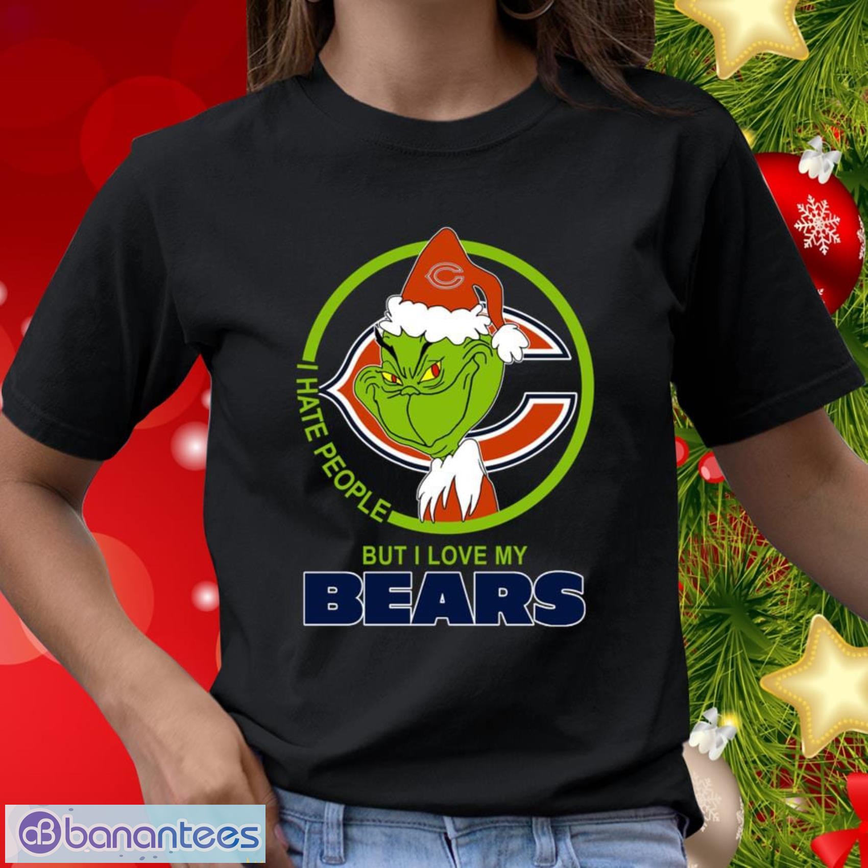 Chicago Bears NFL Christmas Grinch I Hate People But I Love My Favorite Football Team T Shirt - Chicago Bears NFL Christmas Grinch I Hate People But I Love My Favorite Football Team T Shirt_2