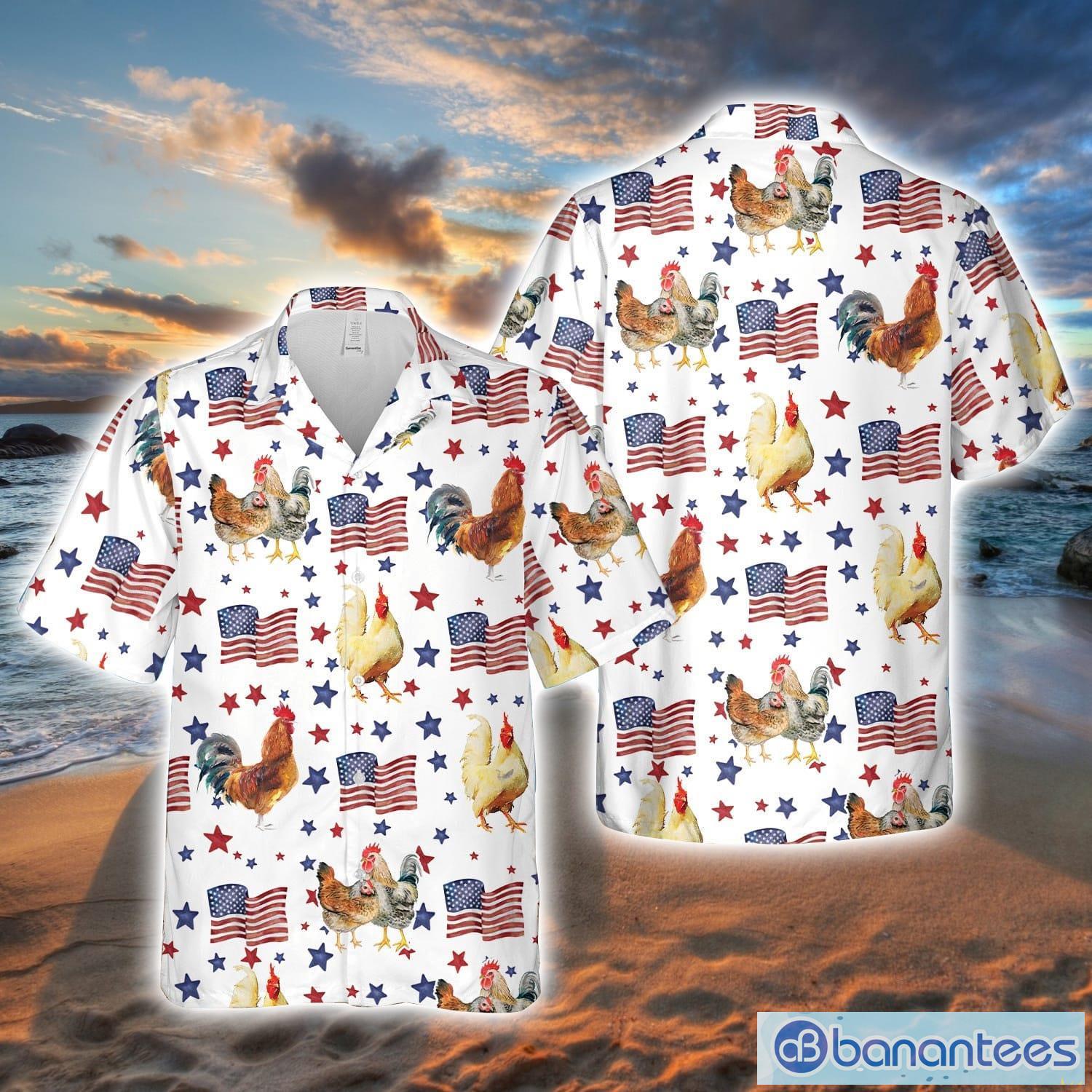 Chicken Rooster Tropical Pineapple Hawaiian Shirt