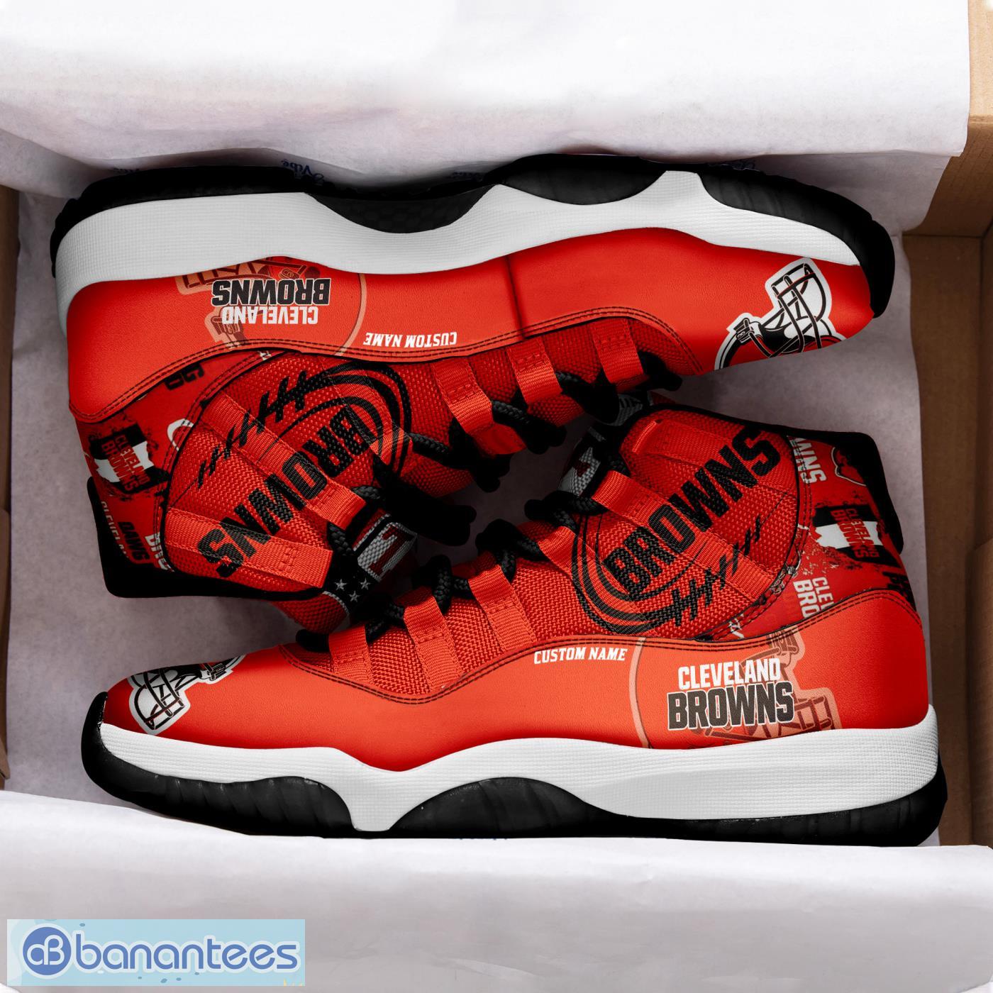 Cleveland Browns Custom Name Air Jordan 11 Sneaker Shoes For Sport