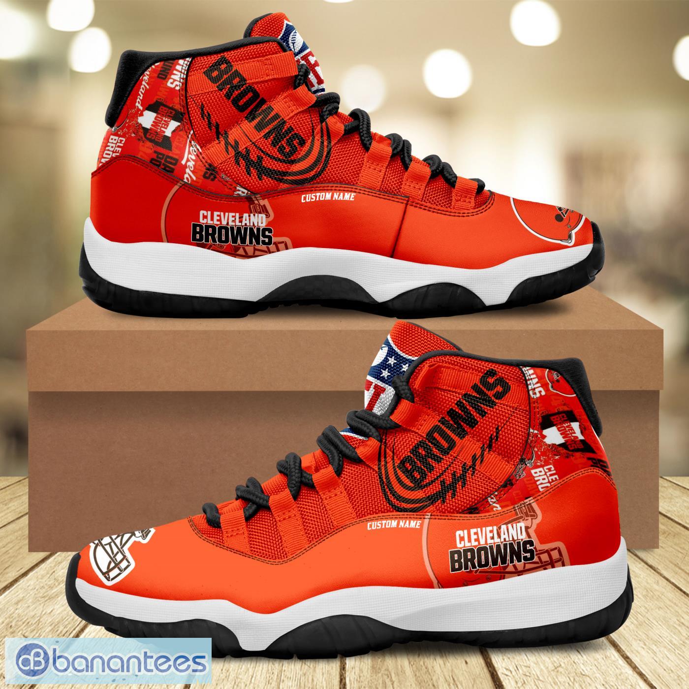 Cleveland Browns Custom Name Air Jordan 11 Sneaker Shoes For Sport