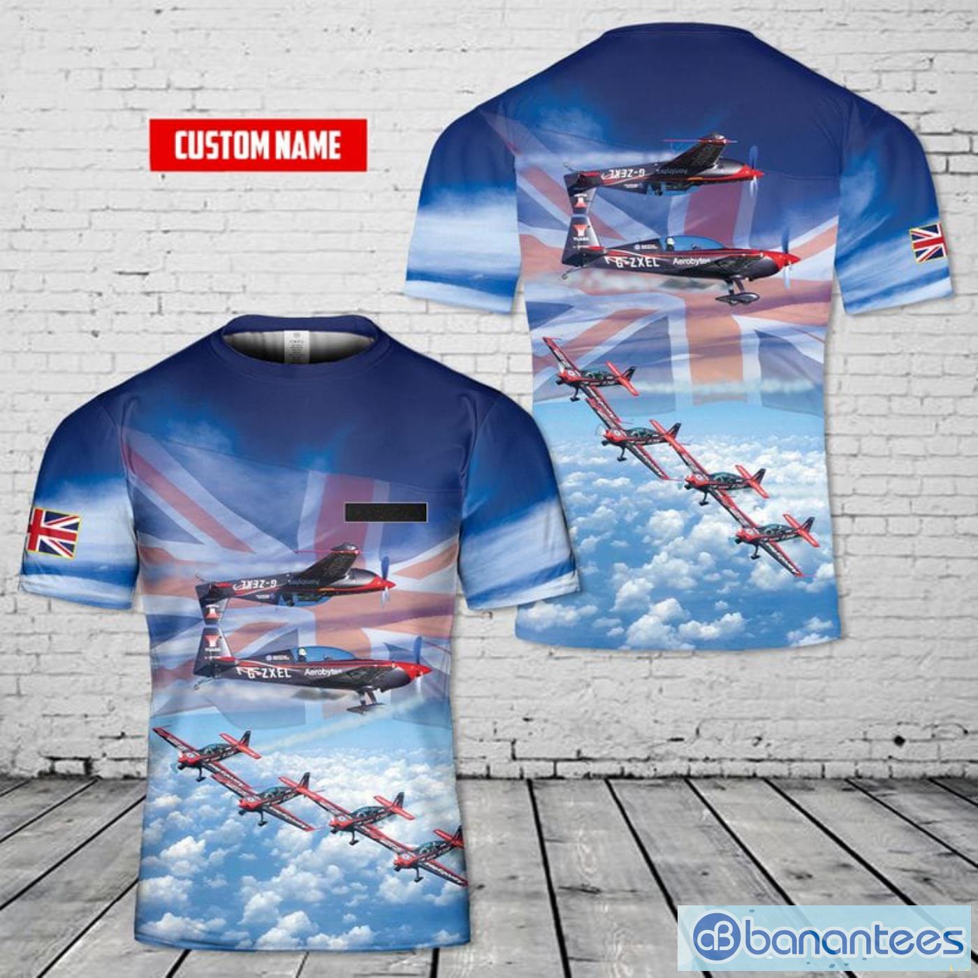 Custom Name British The Blades (Aerobatic Team) All Print 3D T-Shirt Product Photo 1