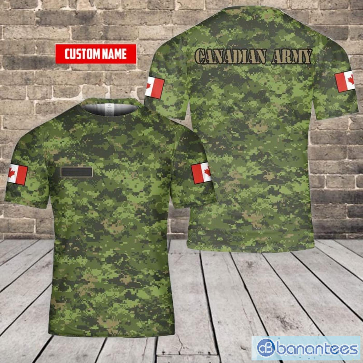 Custom Name Canadian Army Canadian Disruptive Pattern (CADPAT) Camo All Print 3D T-Shirt Product Photo 1