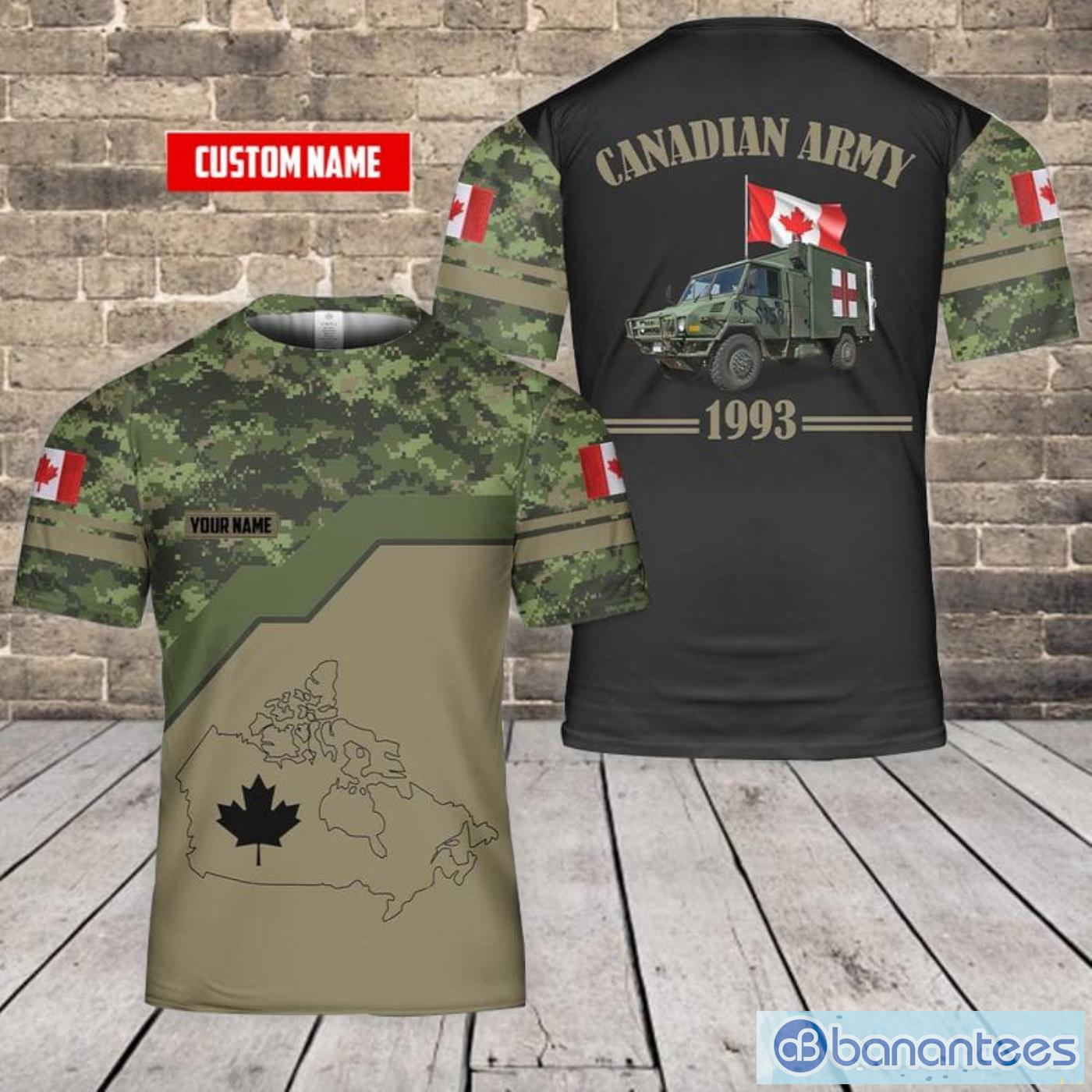 Custom Name Canadian Army LSVW Ambulance All Print 3D T-Shirt Product Photo 1