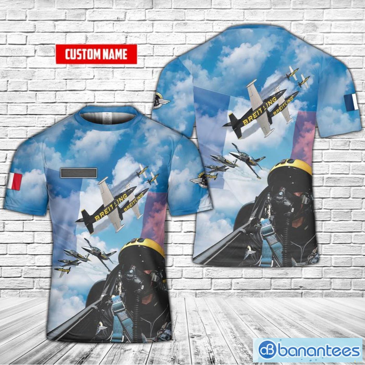 Custom Name France Breitling Jet Team Civilian Aerobatic Display Team All Print 3D T-Shirt Product Photo 1