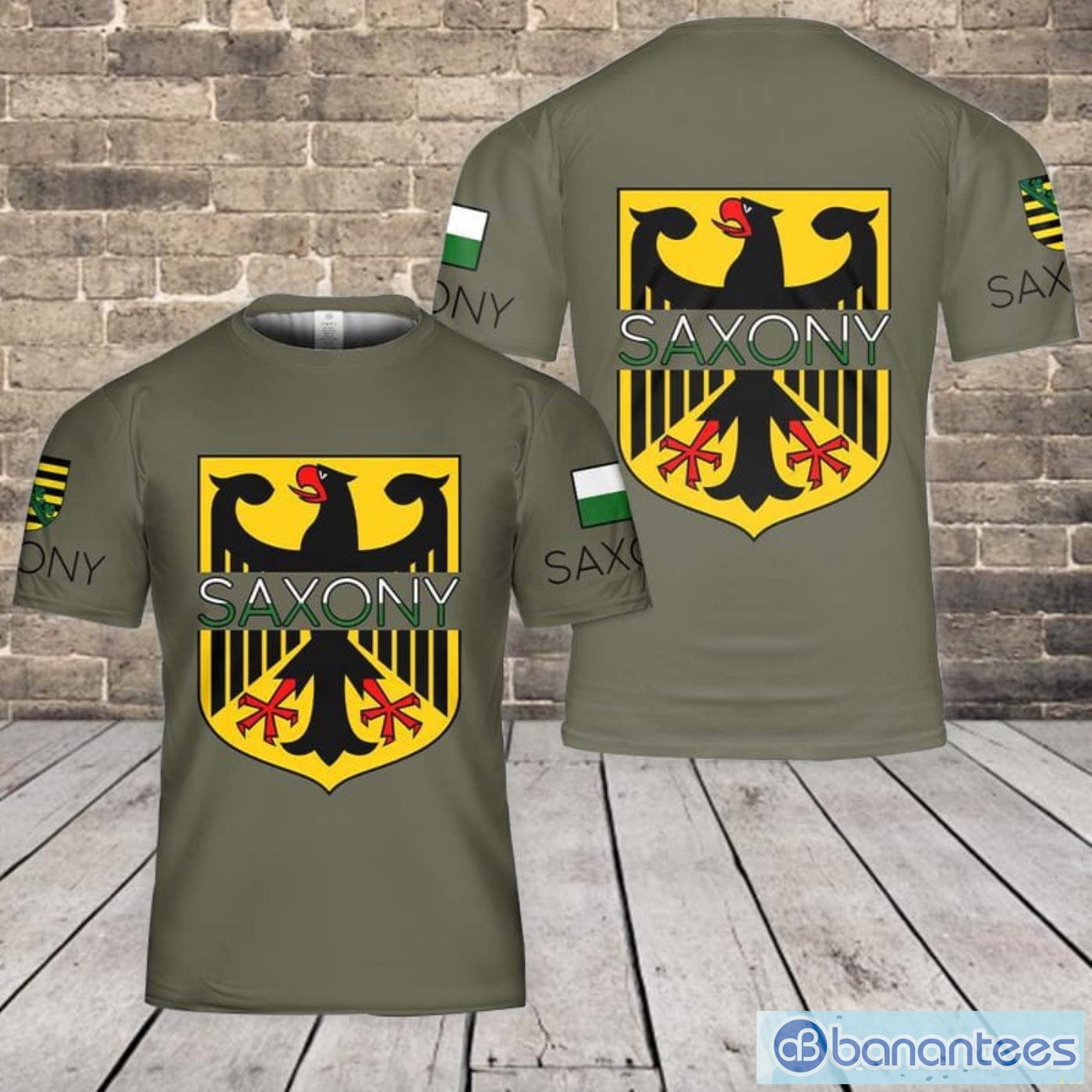 Custom Name Germany Saxony All Print 3D T-Shirt Product Photo 1