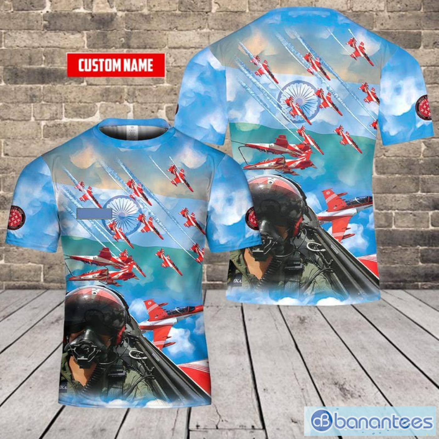 Custom Name Indian Air Force Surya Kiran Aerobatics Demonstration Team All Print 3D T-Shirt Product Photo 1