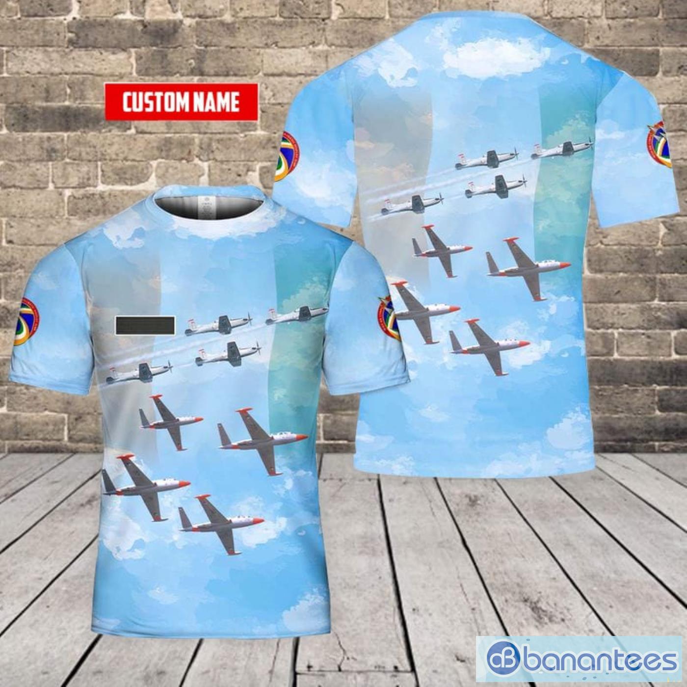 Custom Name Irish Air Corps Silver Swallows Aerobatic Flight Display Team All Print 3D T-Shirt Product Photo 1