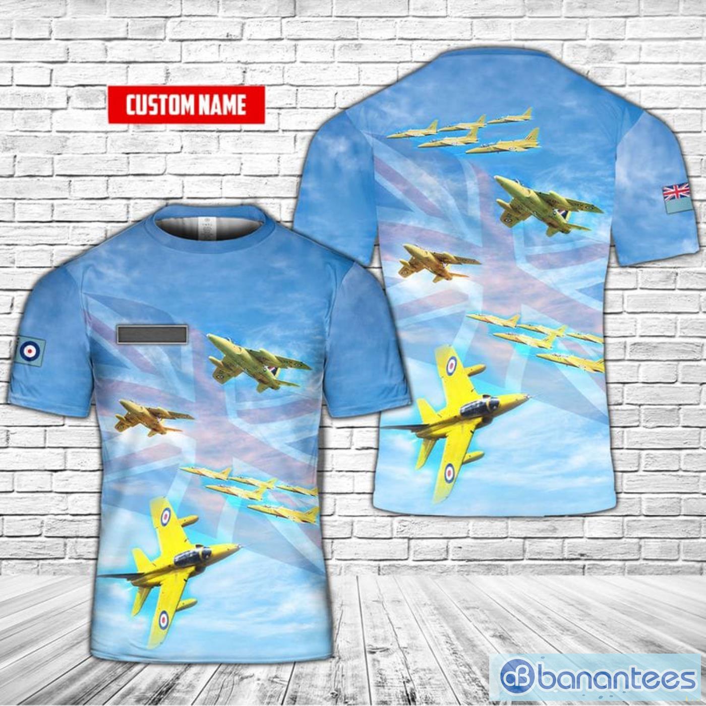Custom Name Royal Air Force Yellowjacks Aerobatic Flight Display Team All Print 3D T-Shirt Product Photo 1