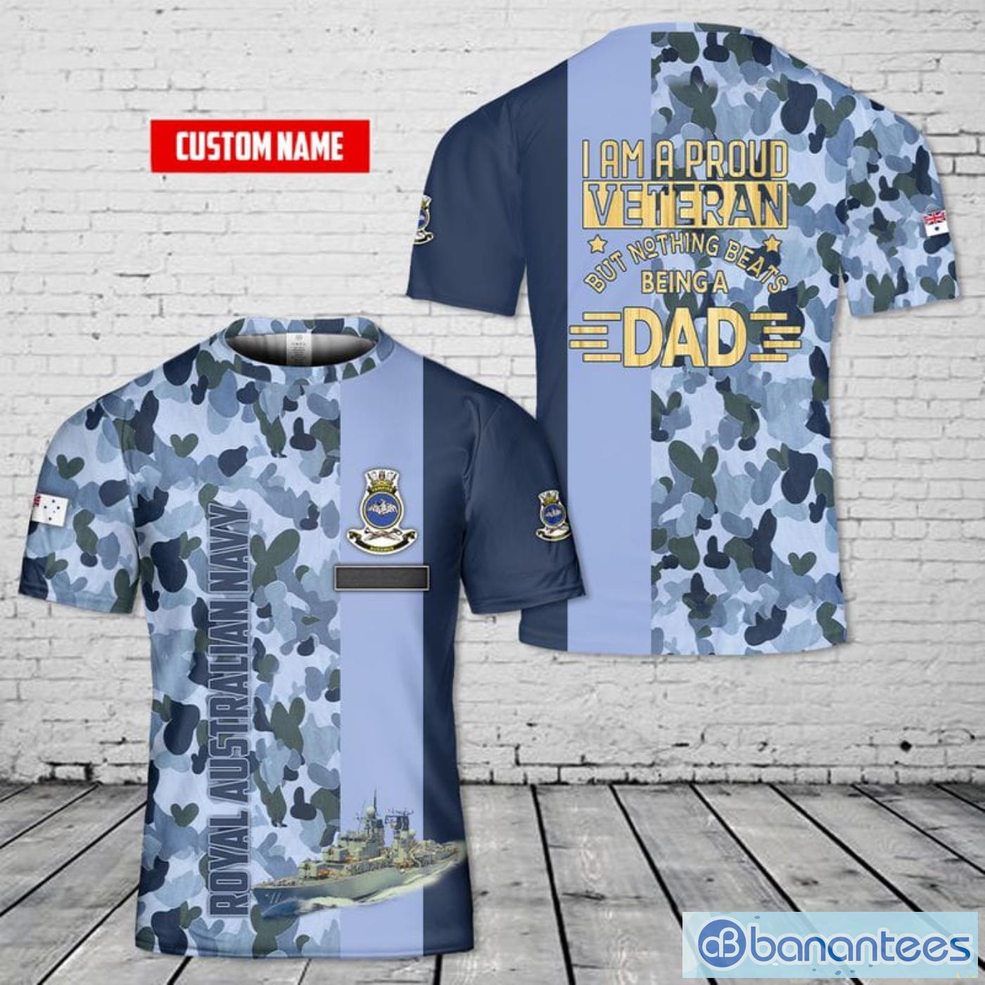 Custom Name Royal Australian Navy RAN HMAS Vampire (D11) Gift For Dad All Print 3D T-Shirt Product Photo 1