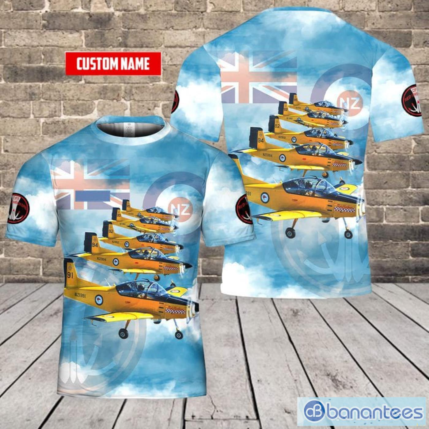 Custom Name Royal New Zealand Air Force Red Checkers Aerobatic Display Team All Print 3D T-Shirt Product Photo 1