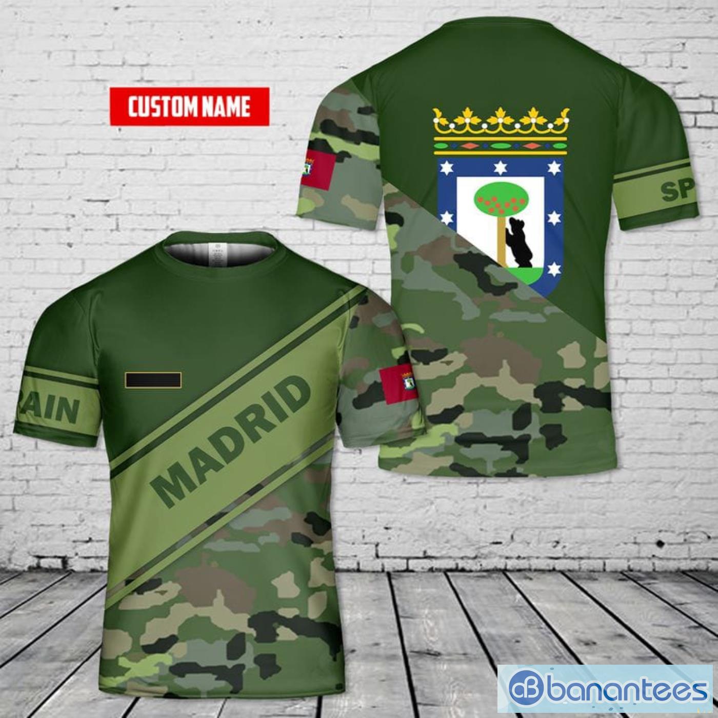 Custom Name Spain Madrid All Print 3D T-Shirt Product Photo 1
