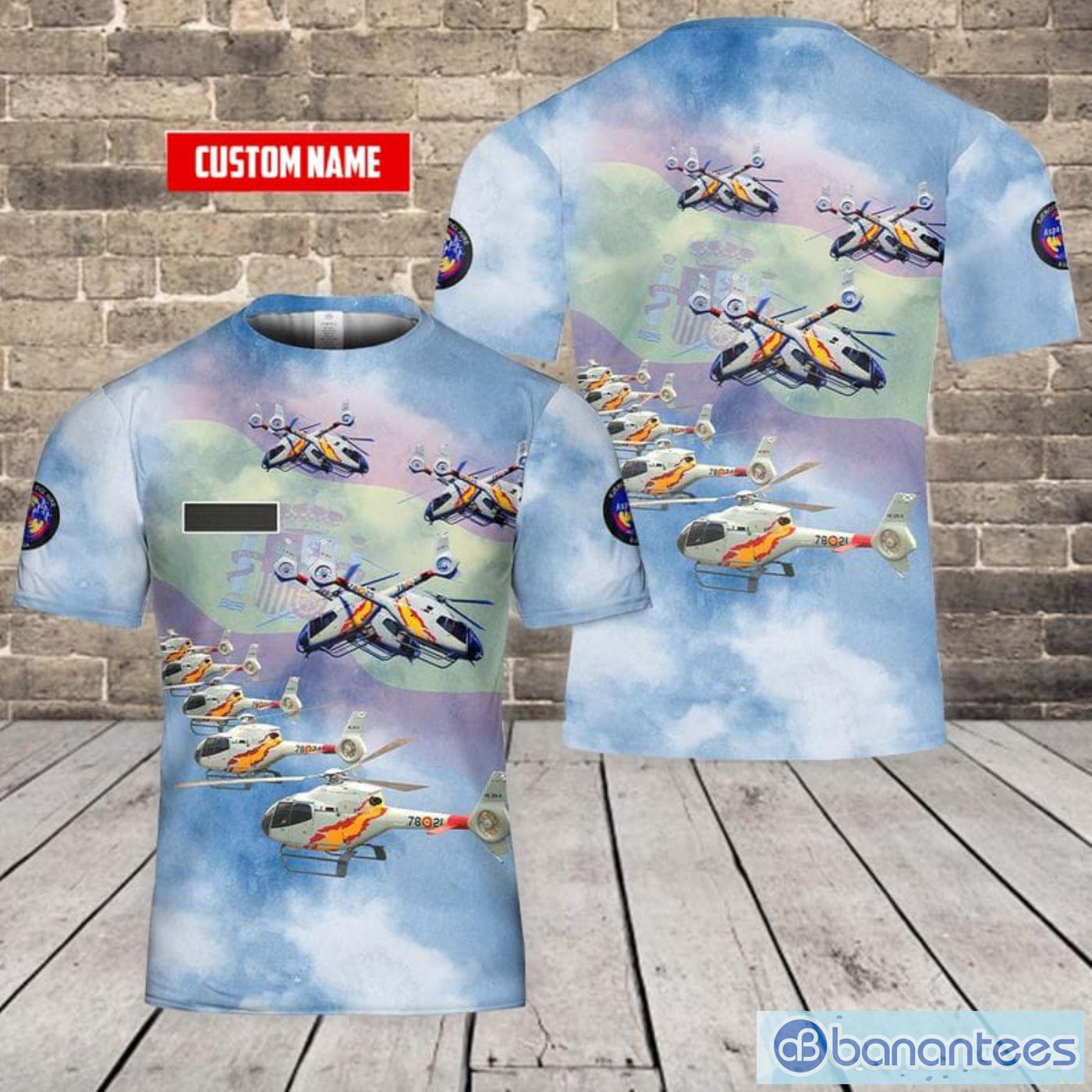 Custom Name Spanish Air And Space Force Patrulla Aspa Aerobatic Team All Print 3D T-Shirt Product Photo 1