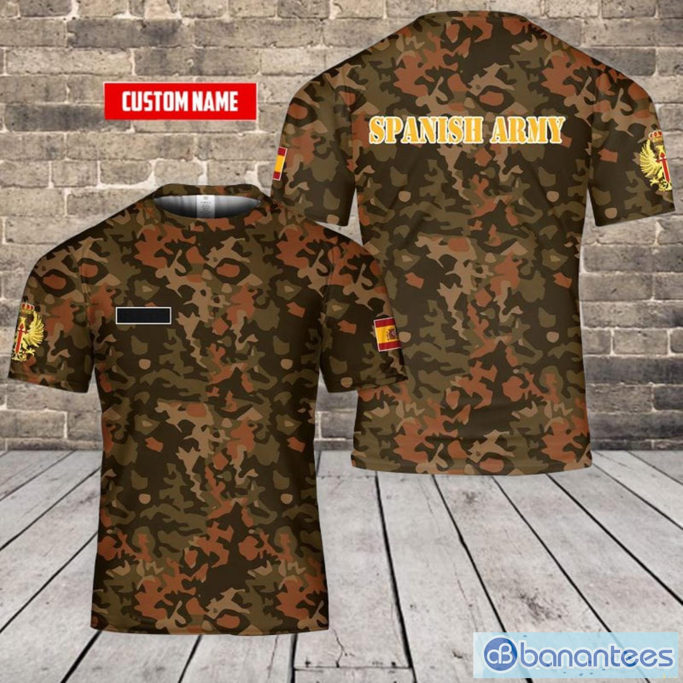 Custom Name Spanish Army Sahara Camo All Print 3D T-Shirt Product Photo 1
