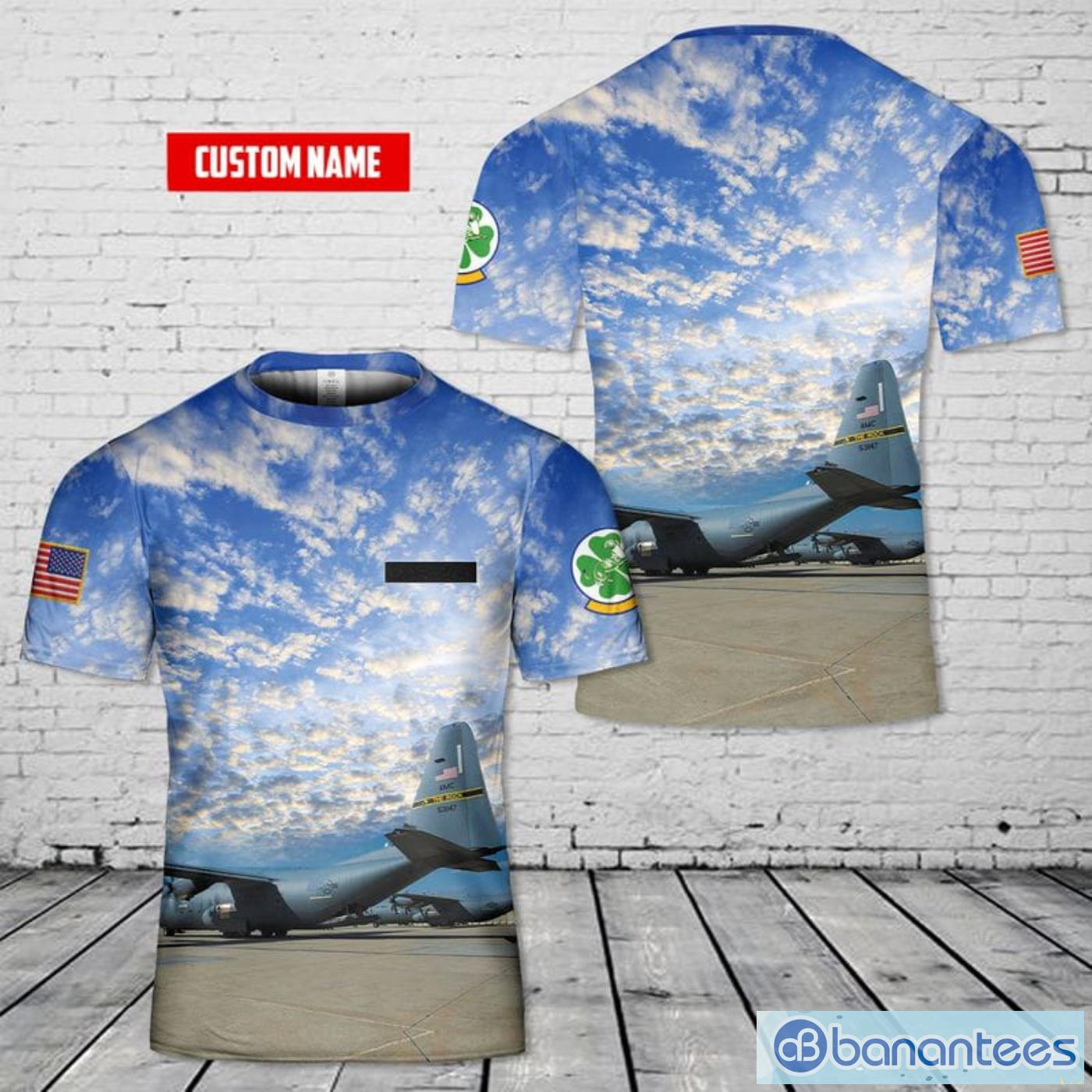 Custom Name US Air Force 774th Expeditionary Airlift Squadron Weasel Squadron All Print 3D T-Shirt Product Photo 1