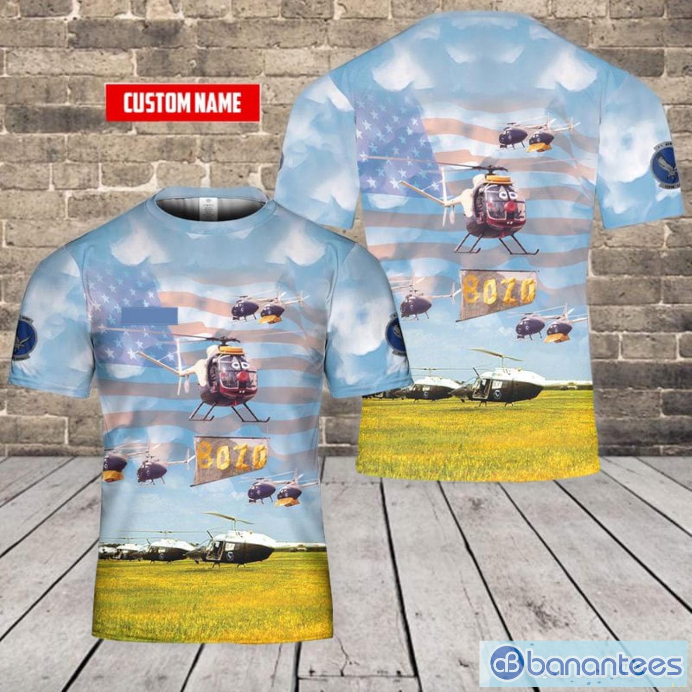 Custom Name US Army Silver Eagles Helicopter Display Team All Print 3D T-Shirt Product Photo 1