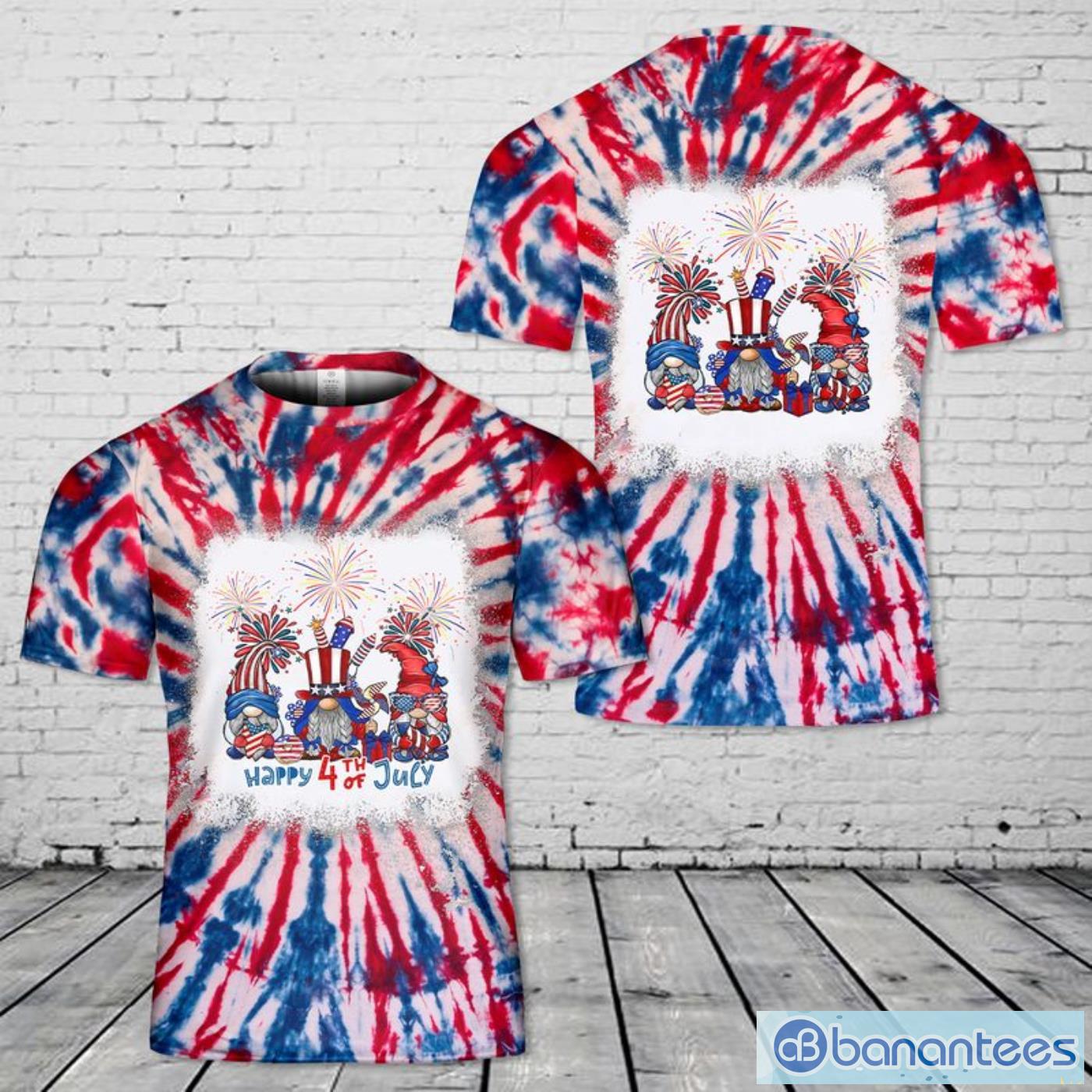 Cute Gnome Independence Day, 4th Of July All Print 3D T-Shirt Product Photo 1
