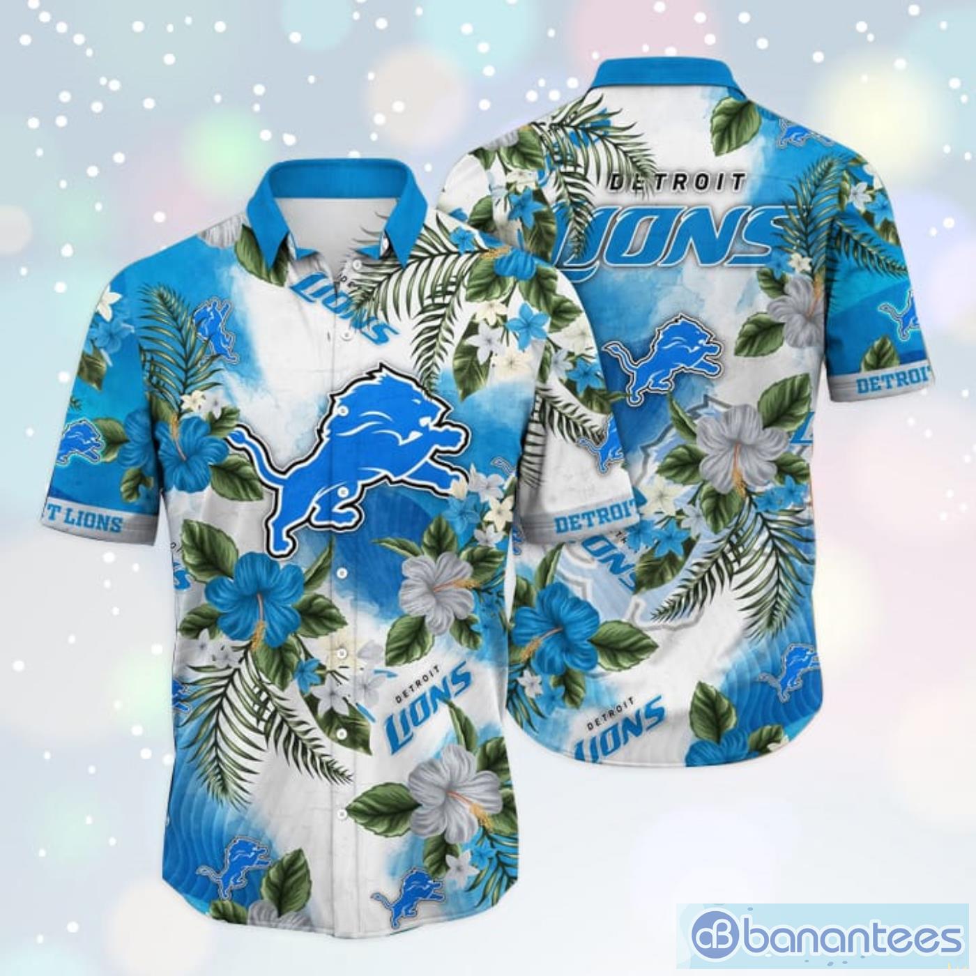 The best selling] Detroit Lions NFL Floral Tropical All Over